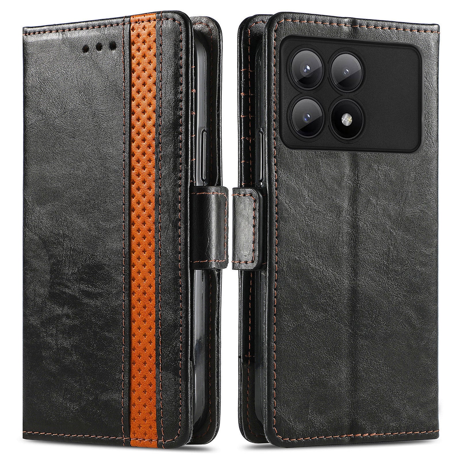 CASENEO 002 Series For Xiaomi Redmi K70E 5G / Poco X6 Pro 5G Wallet Case RFID Blocking PU Leather Phone Cover