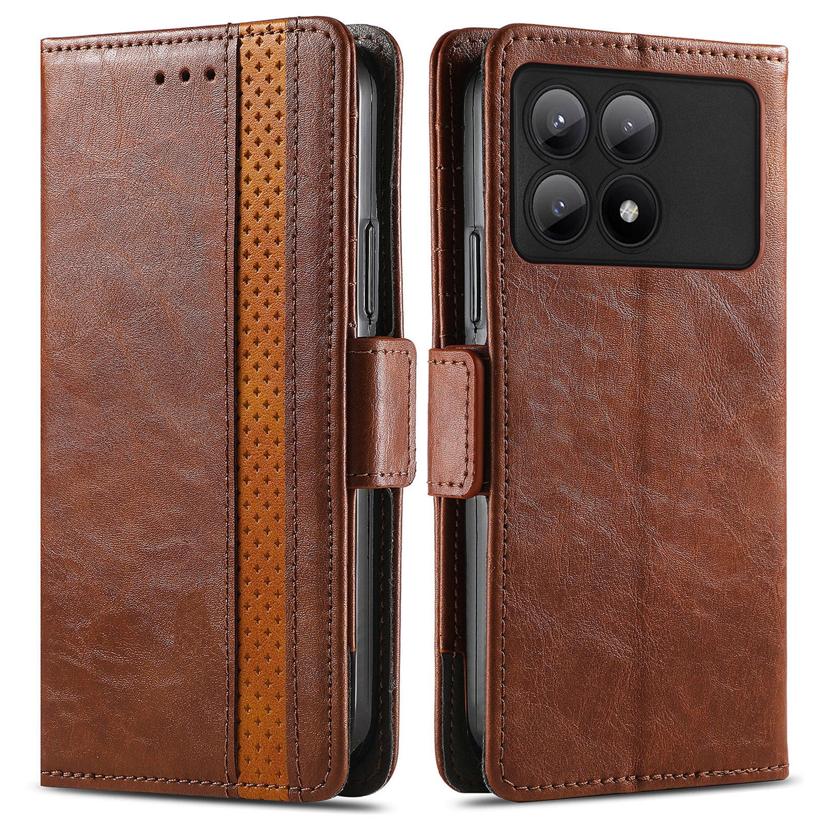 CASENEO 002 Series For Xiaomi Redmi K70E 5G / Poco X6 Pro 5G Wallet Case RFID Blocking PU Leather Phone Cover