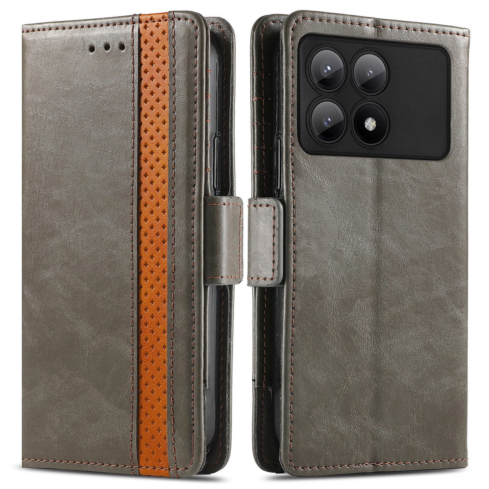 CASENEO 002 Series For Xiaomi Redmi K70E 5G / Poco X6 Pro 5G Wallet Case RFID Blocking PU Leather Phone Cover
