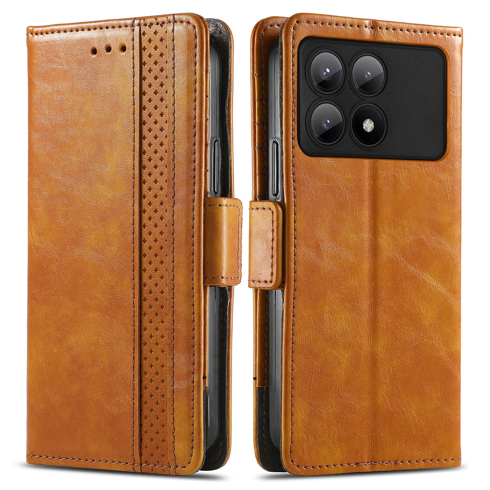 CASENEO 002 Series For Xiaomi Redmi K70E 5G / Poco X6 Pro 5G Wallet Case RFID Blocking PU Leather Phone Cover