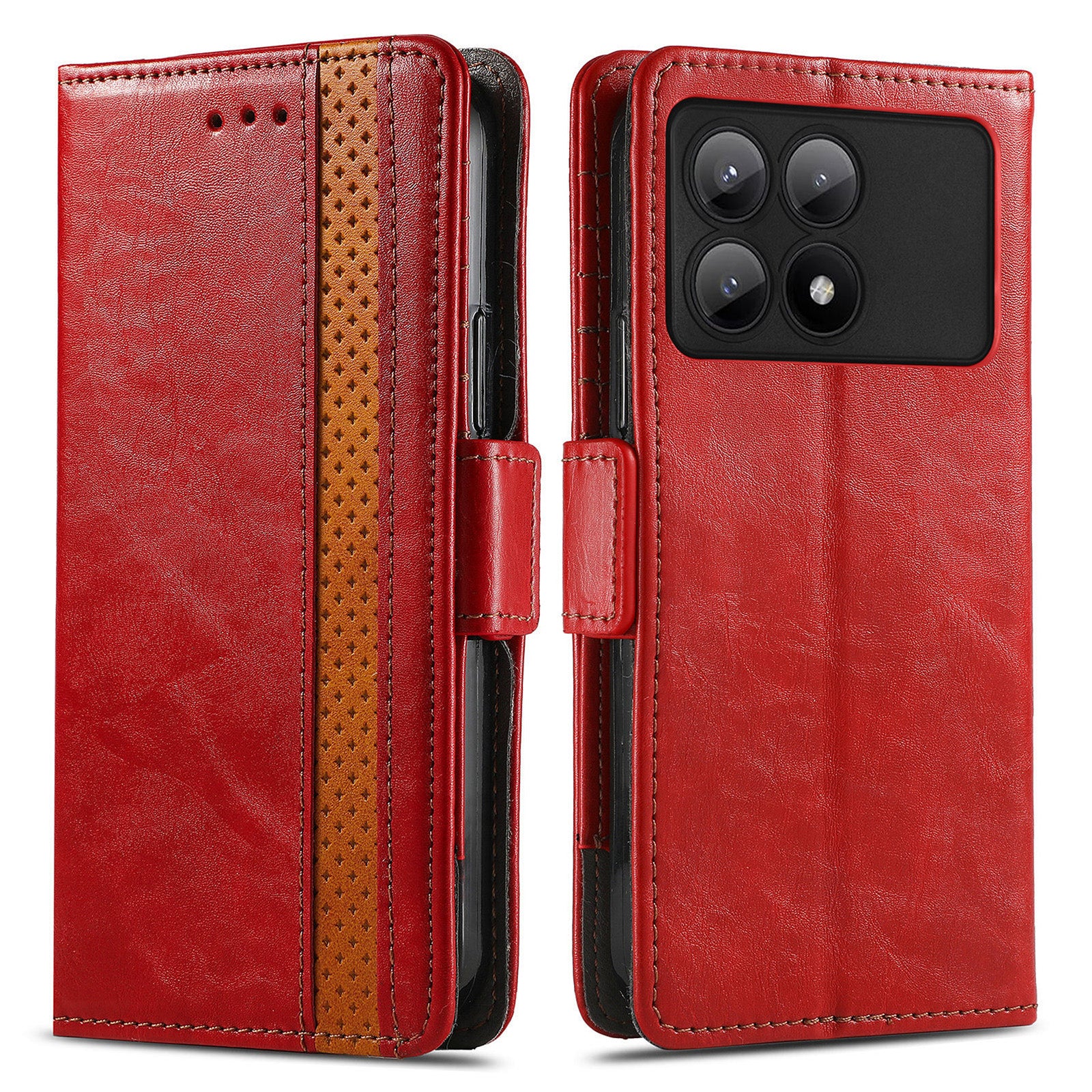 CASENEO 002 Series For Xiaomi Redmi K70E 5G / Poco X6 Pro 5G Wallet Case RFID Blocking PU Leather Phone Cover