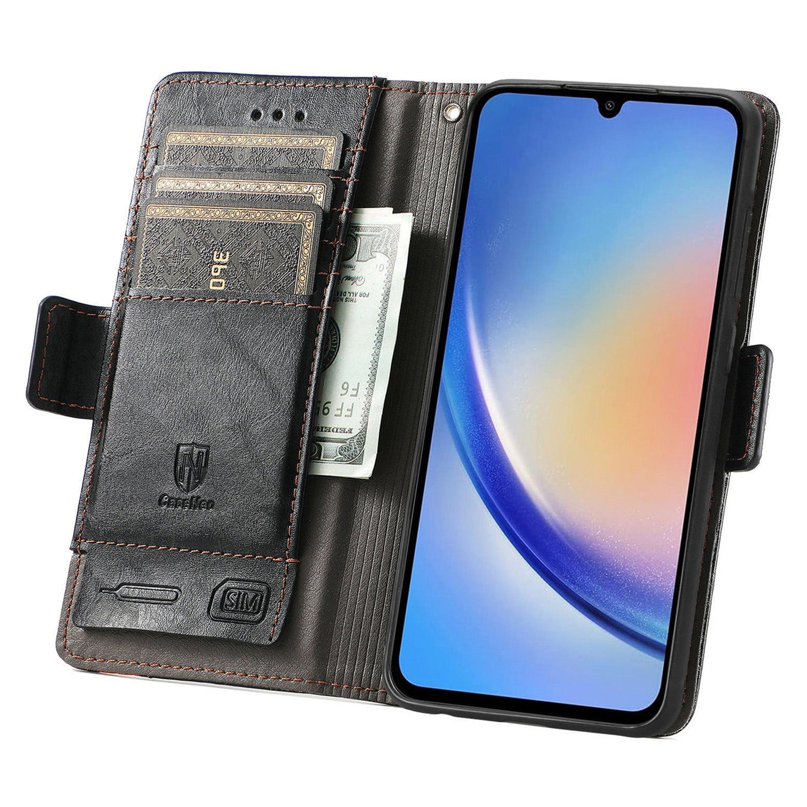 CASENEO 002 Series For Samsung Galaxy A35 5G Case RFID Blocking PU Leather Stand Flip Phone Cover