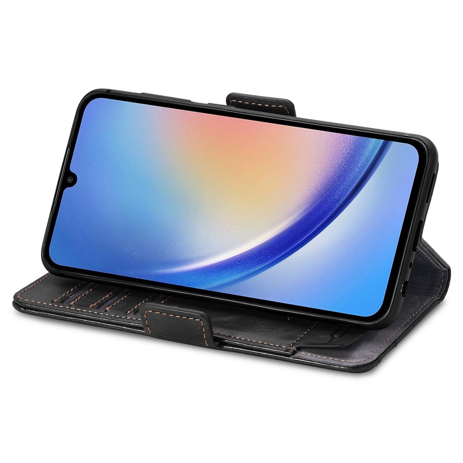 CASENEO 002 Series For Samsung Galaxy A35 5G Case RFID Blocking PU Leather Stand Flip Phone Cover