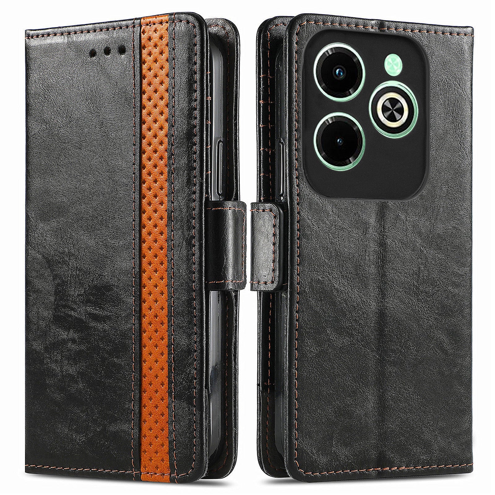 CASENEO 002 Series For Transsion Infinix Hot 40i Case RFID Blocking Leather Wallet Stand Phone Cover