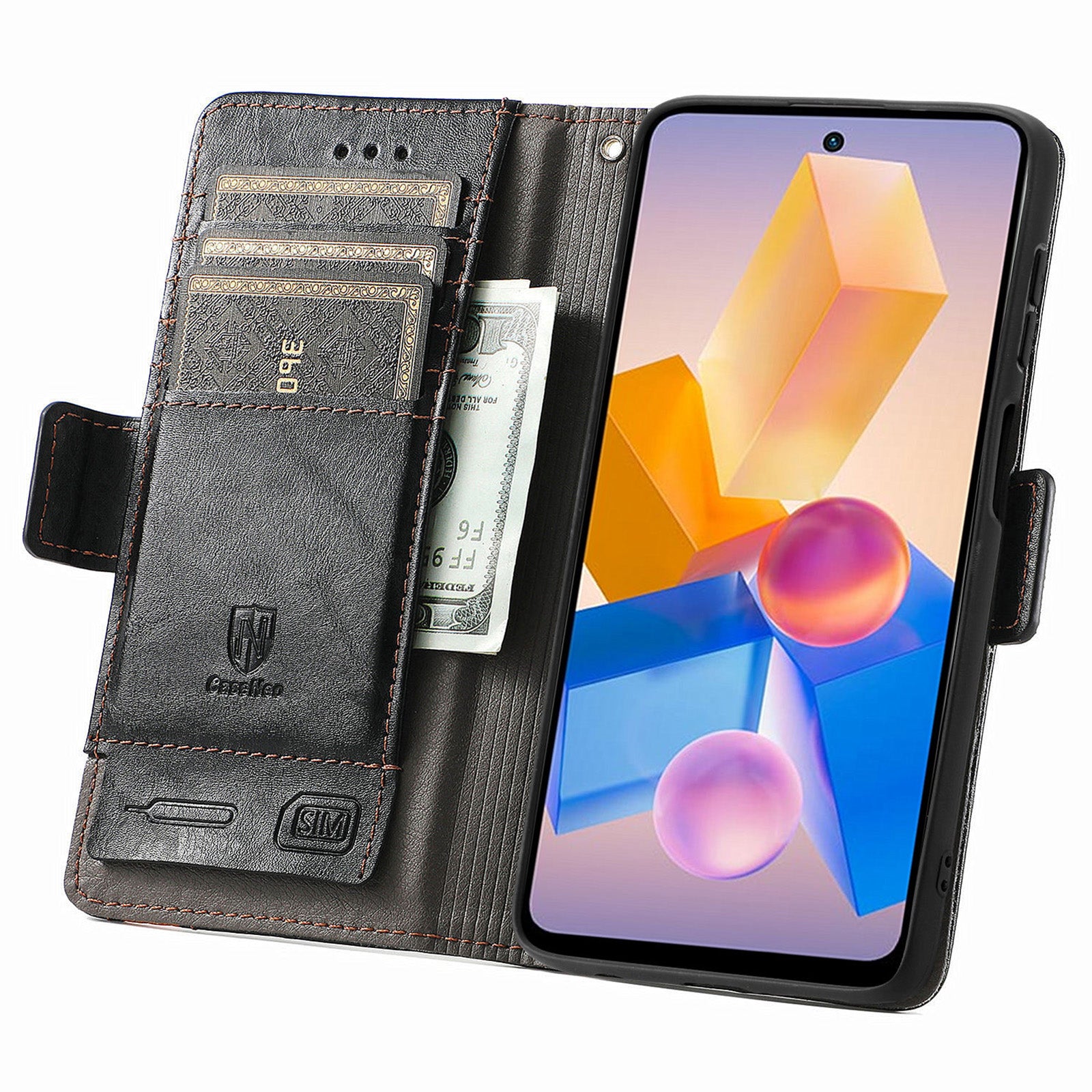 CASENEO 002 Series For Transsion Infinix Hot 40i Case RFID Blocking Leather Wallet Stand Phone Cover