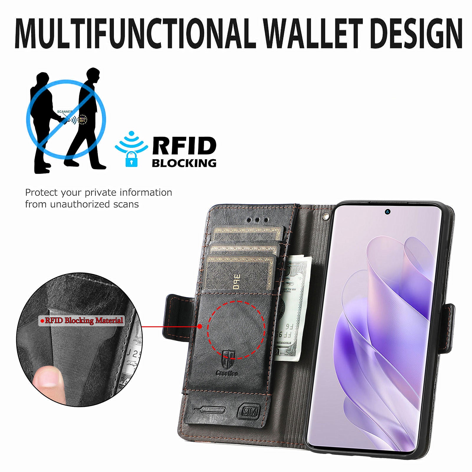 CASENEO 002 Series For Transsion Infinix Zero 30 4G Case RFID Blocking PU Leather Wallet Phone Cover