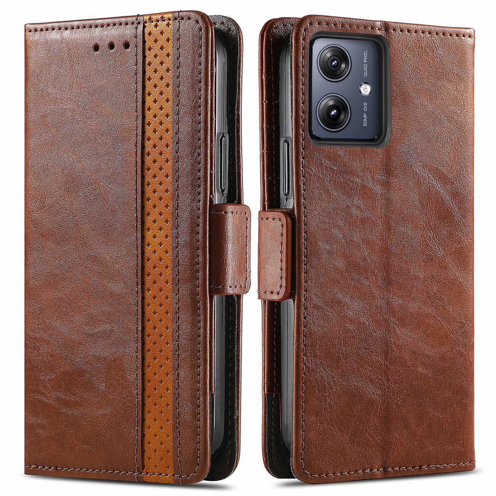 CASENEO 002 Series For Motorola Moto G54 5G Wallet Case RFID Blocking PU Leather Flip Phone Cover