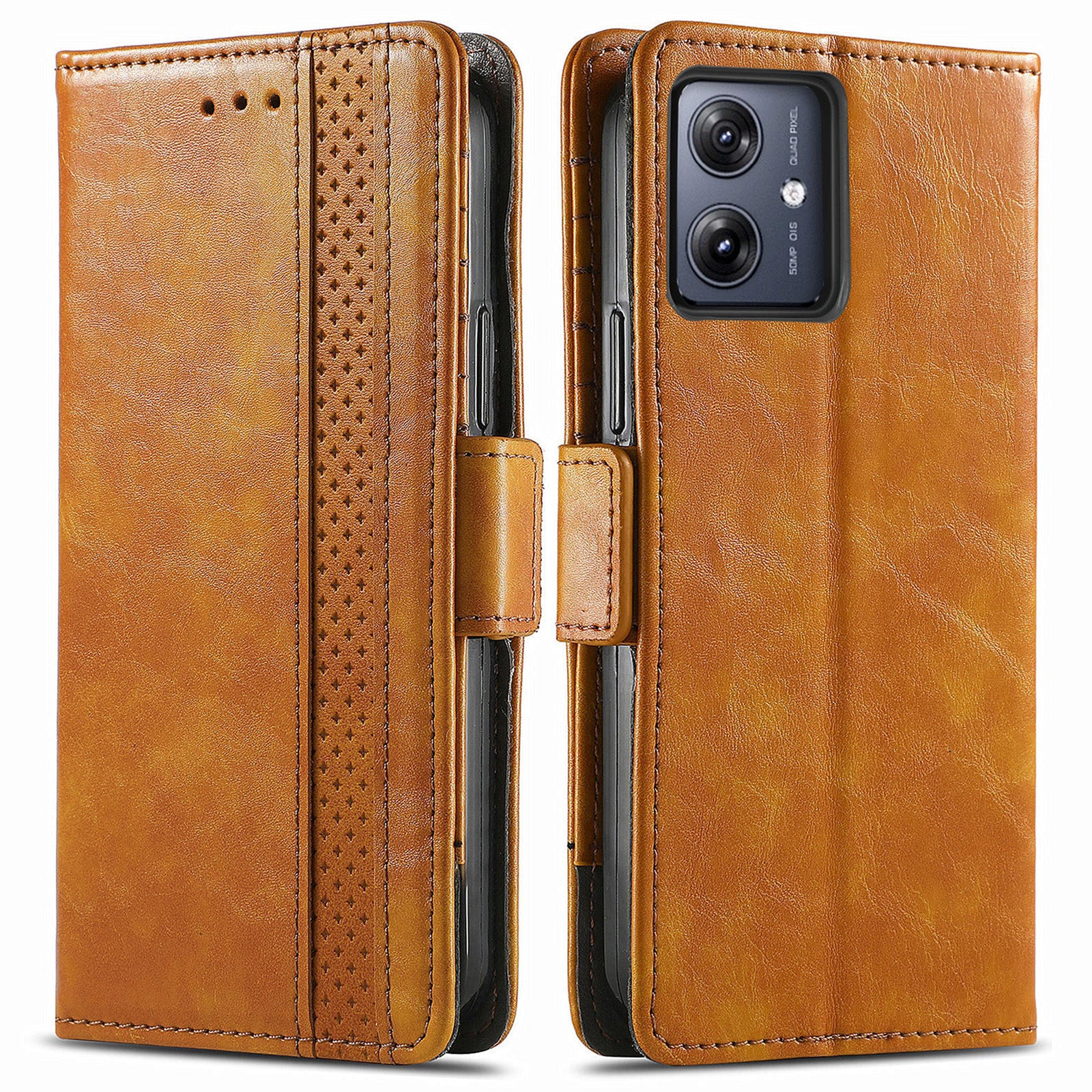 CASENEO 002 Series For Motorola Moto G54 5G Wallet Case RFID Blocking PU Leather Flip Phone Cover