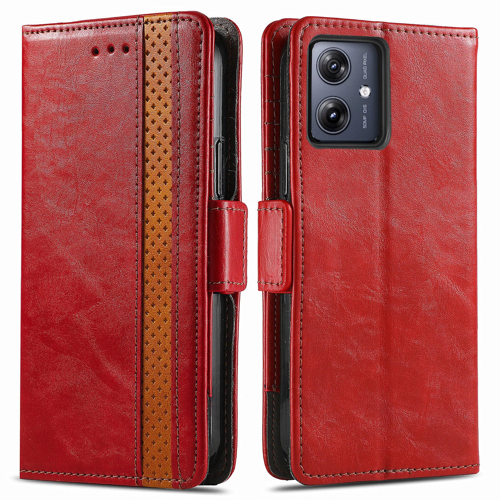 CASENEO 002 Series For Motorola Moto G54 5G Wallet Case RFID Blocking PU Leather Flip Phone Cover