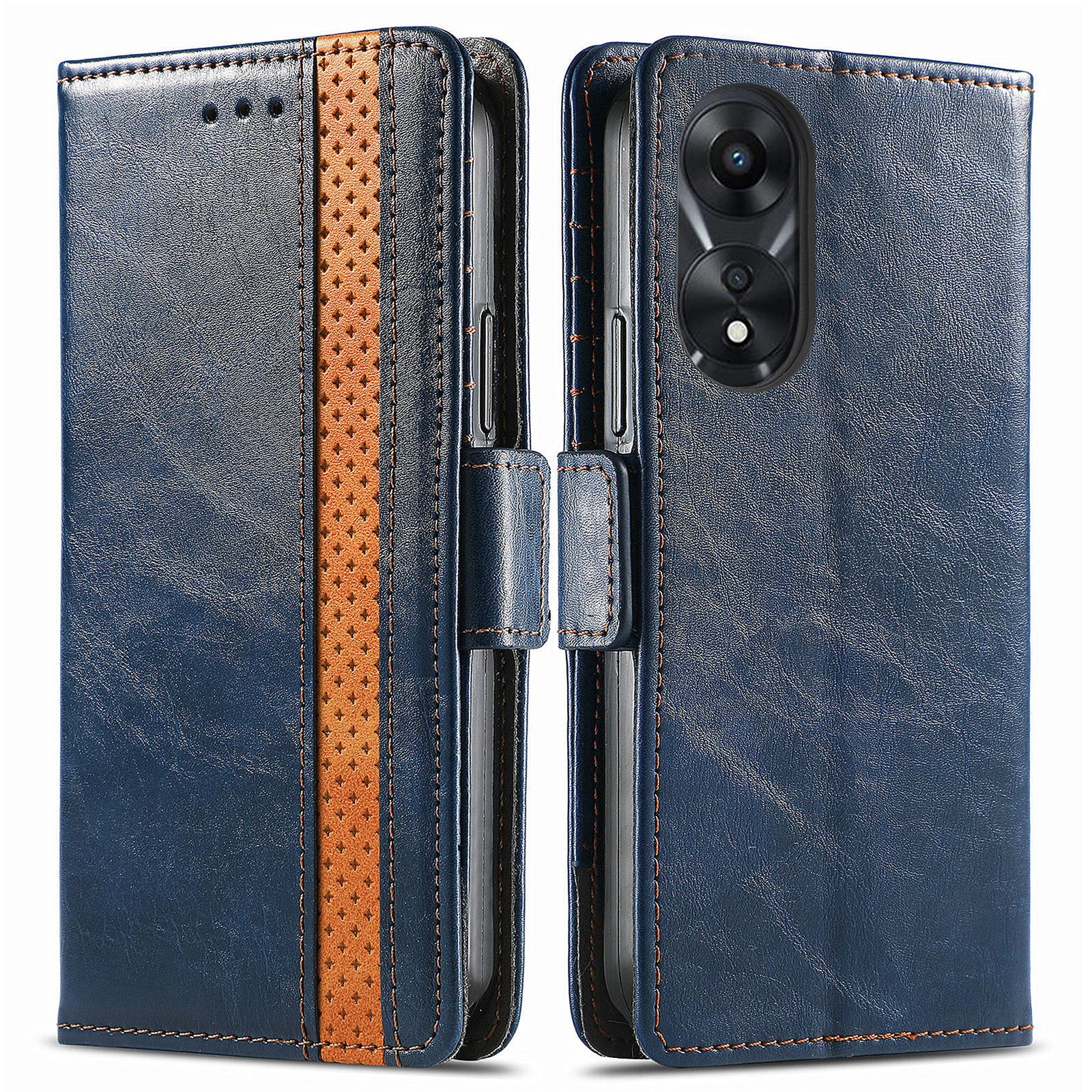 CASENEO 002 Series For Oppo A58 4G Wallet Phone Case RFID Blocking PU Leather Folio Flip Cover