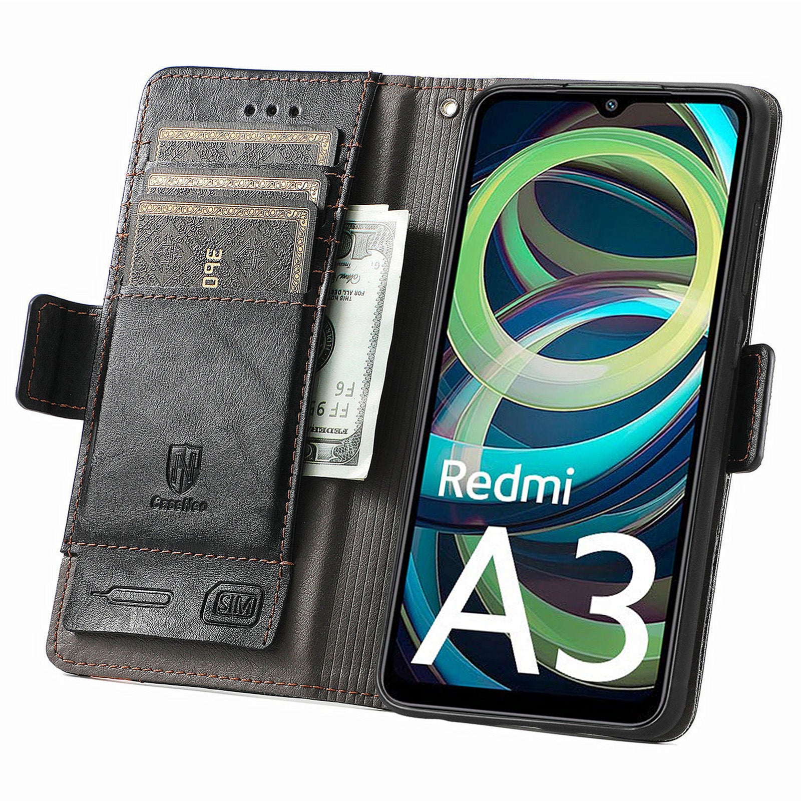 CASENEO 002 Series For Xiaomi Redmi A3 / Poco C61 4G Case PU Leather Protective Wallet Phone Cover