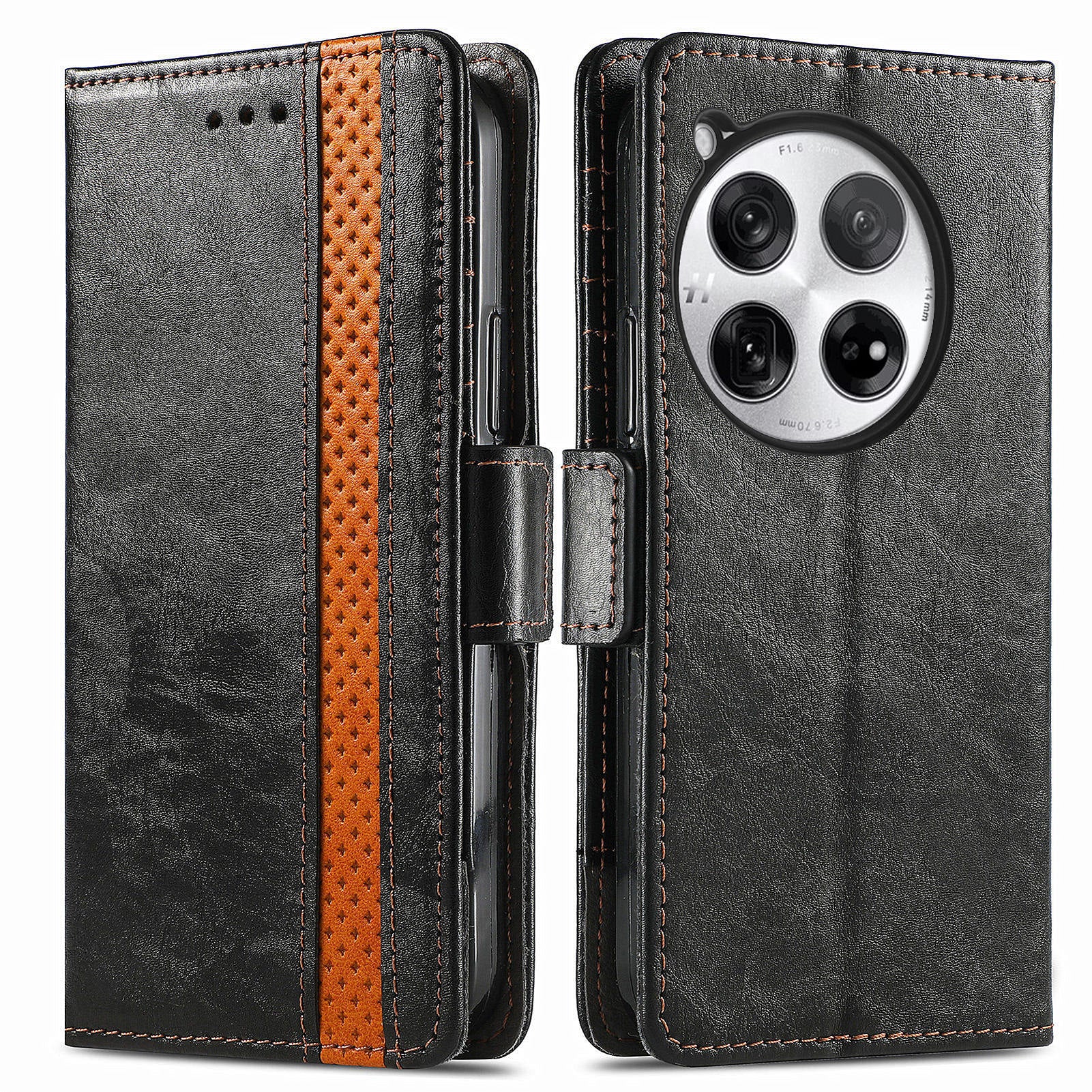 CASENEO 002 Series For OnePlus 12 5G Case Stand Flip PU Leather RFID Blocking Phone Cover