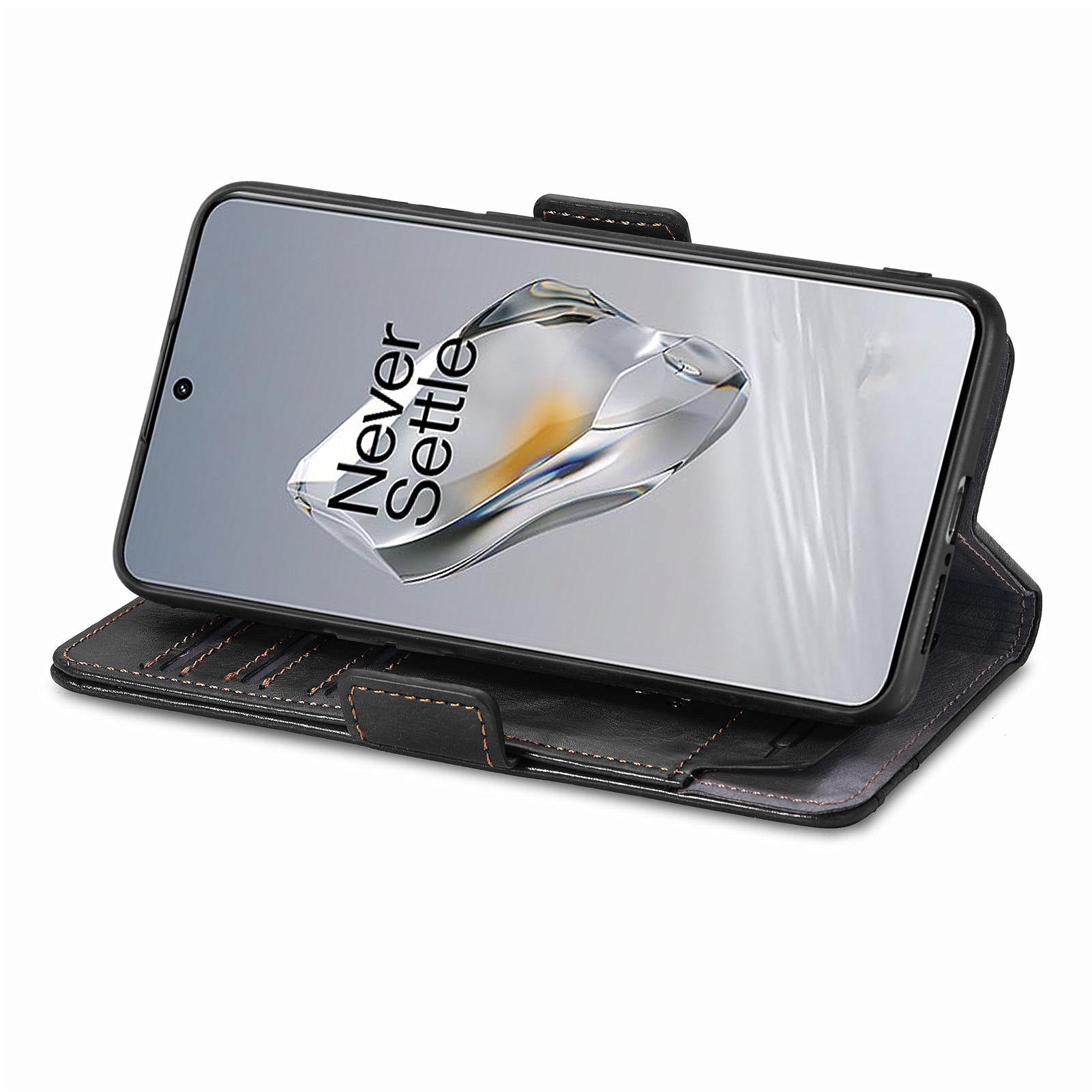 CASENEO 002 Series For OnePlus 12 5G Case Stand Flip PU Leather RFID Blocking Phone Cover