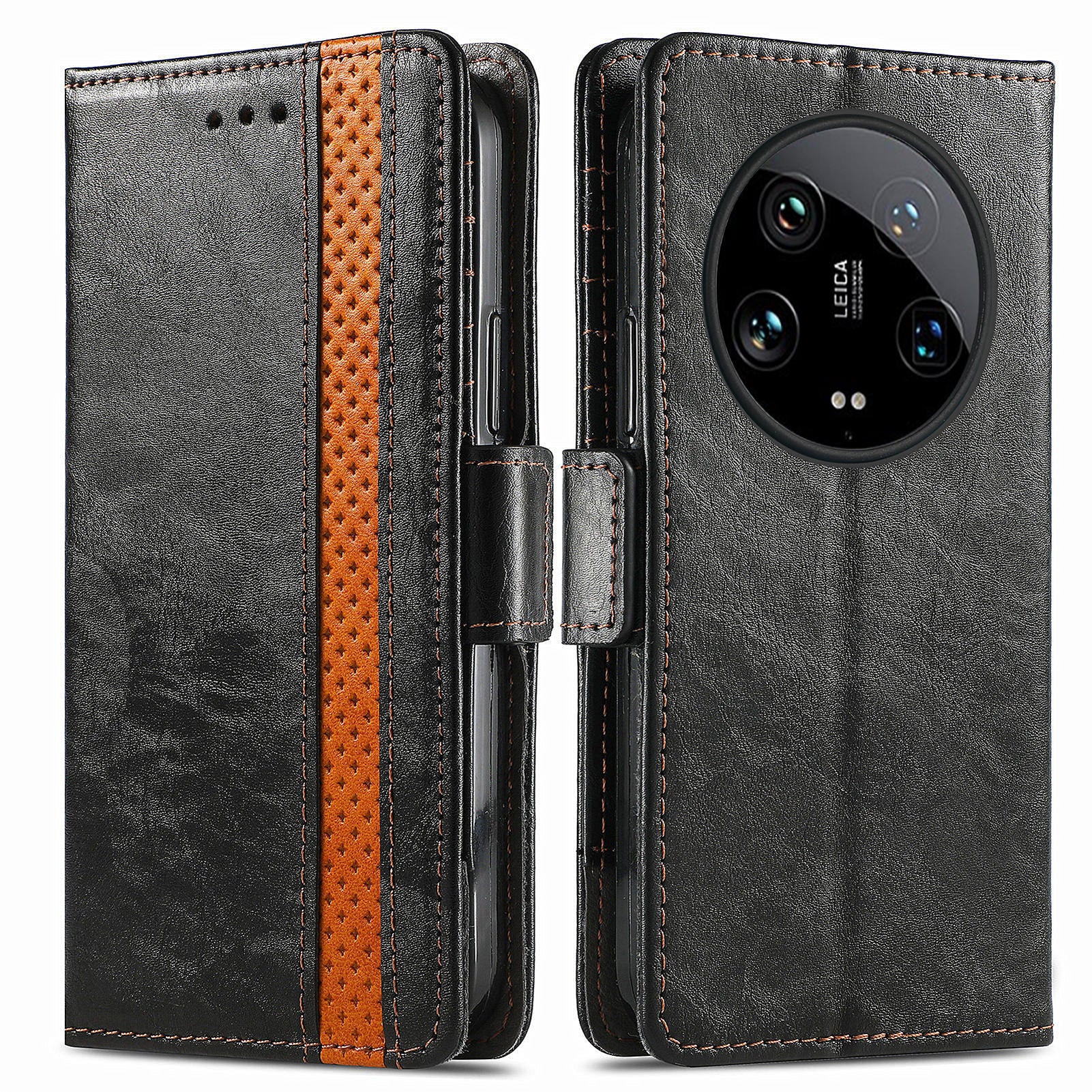 CASENEO 002 Series For Xiaomi 14 Ultra Case PU Leather RFID Blocking Folio Phone Cover