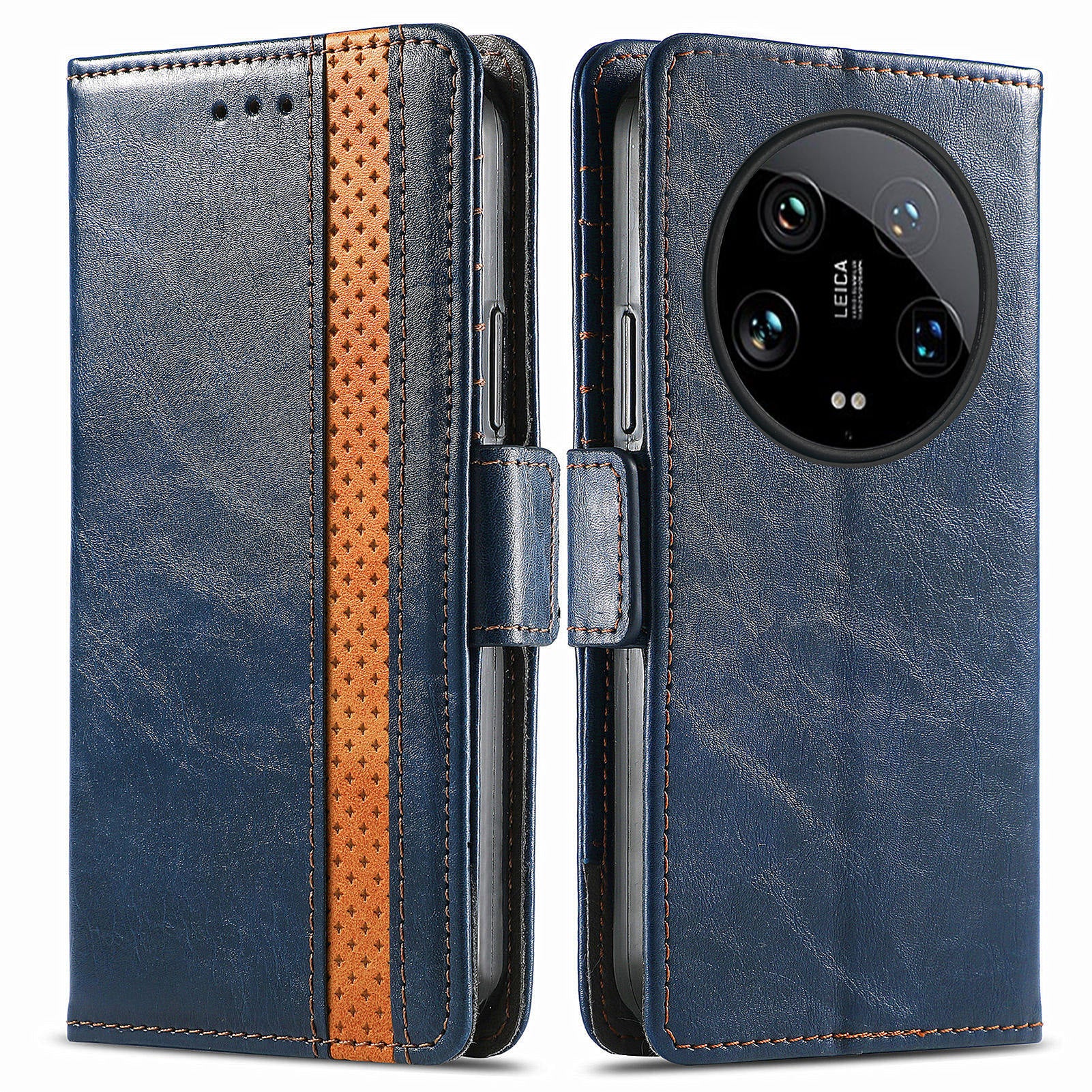 CASENEO 002 Series For Xiaomi 14 Ultra Case PU Leather RFID Blocking Folio Phone Cover