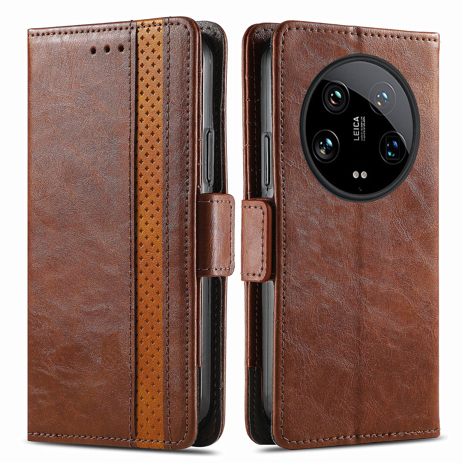 CASENEO 002 Series For Xiaomi 14 Ultra Case PU Leather RFID Blocking Folio Phone Cover