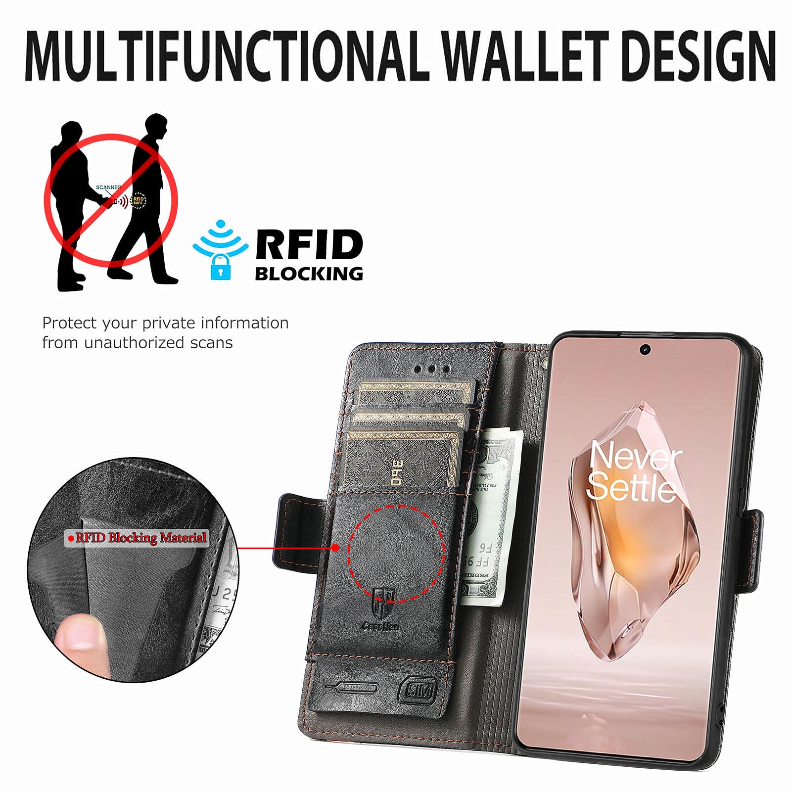 CASENEO 002 Series For OnePlus 12R 5G / Ace 3 5G Case Leather Wallet Splicing Phone Cover
