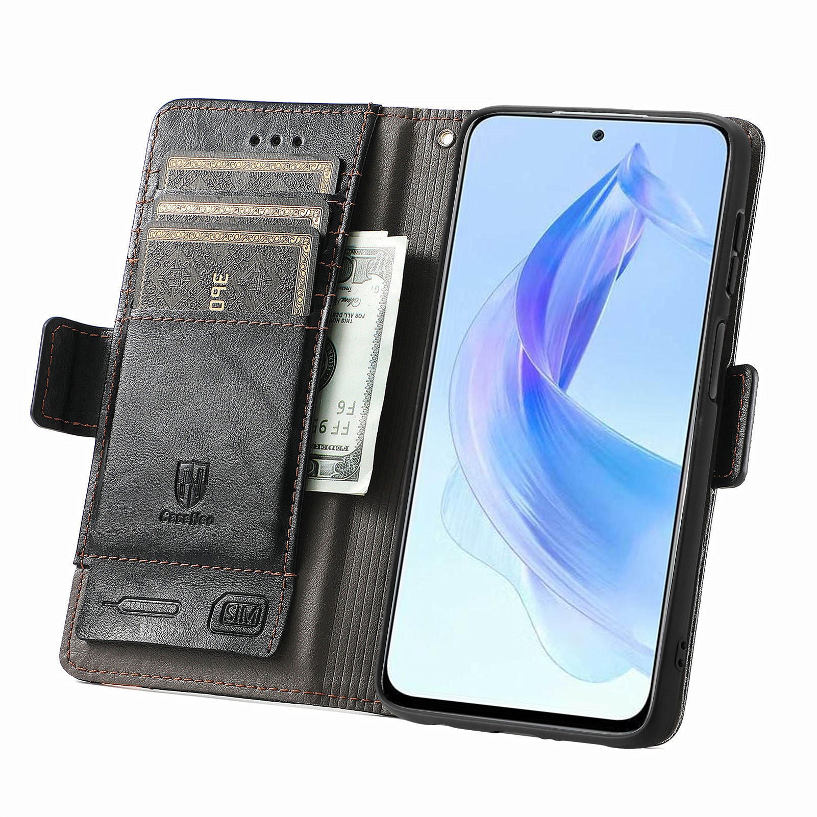 CASENEO 002 Series For Honor X50i 5G / 90 Lite 5G Case Wallet PU Leather RFID Blocking Phone Cover