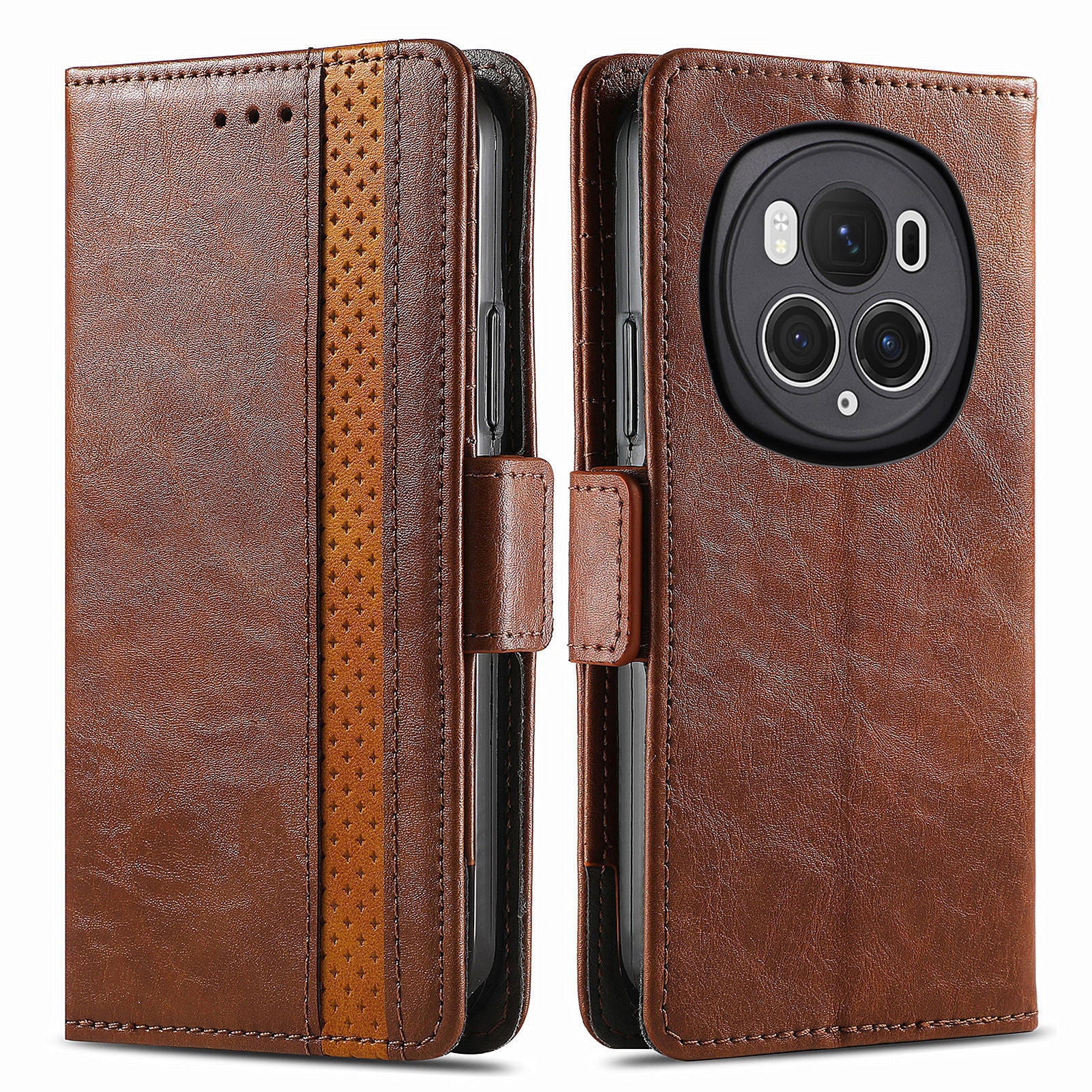 CASENEO 002 Series For Honor Magic6 Pro 5G Leather Case RFID Blocking Wallet Splicing Phone Cover