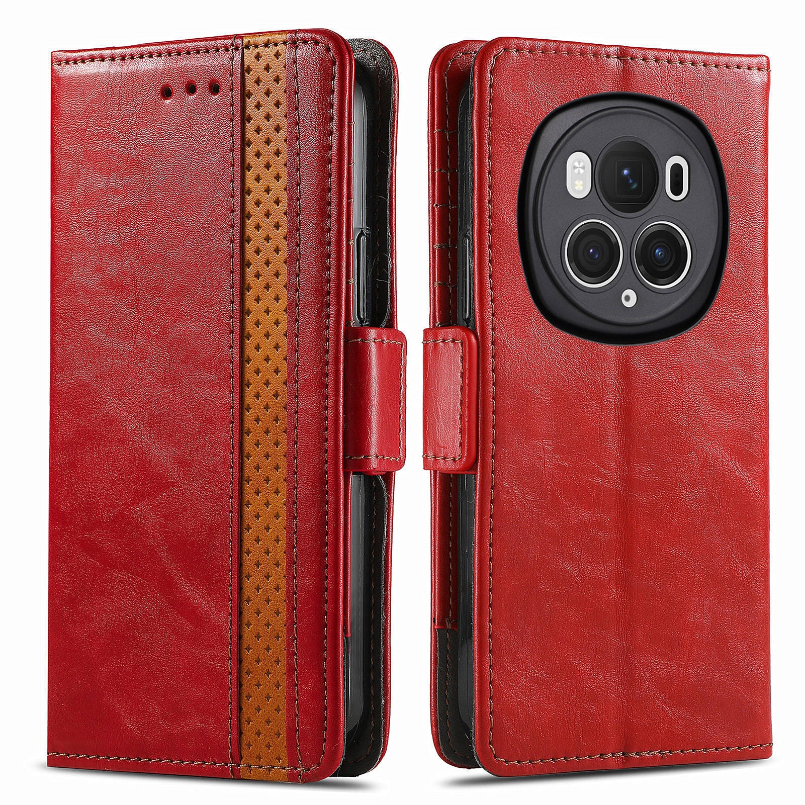 CASENEO 002 Series For Honor Magic6 Pro 5G Leather Case RFID Blocking Wallet Splicing Phone Cover