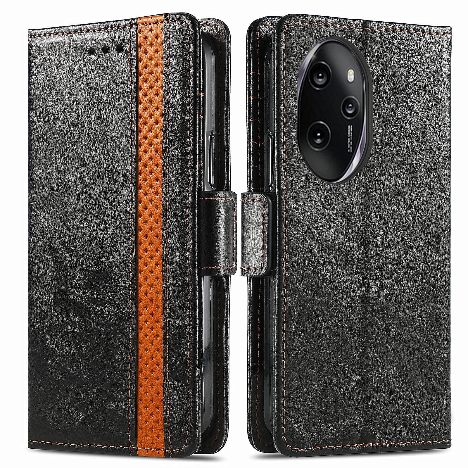 CASENEO 002 Series For Honor 100 Pro 5G Wallet Case RFID Blocking PU Leather Phone Cover