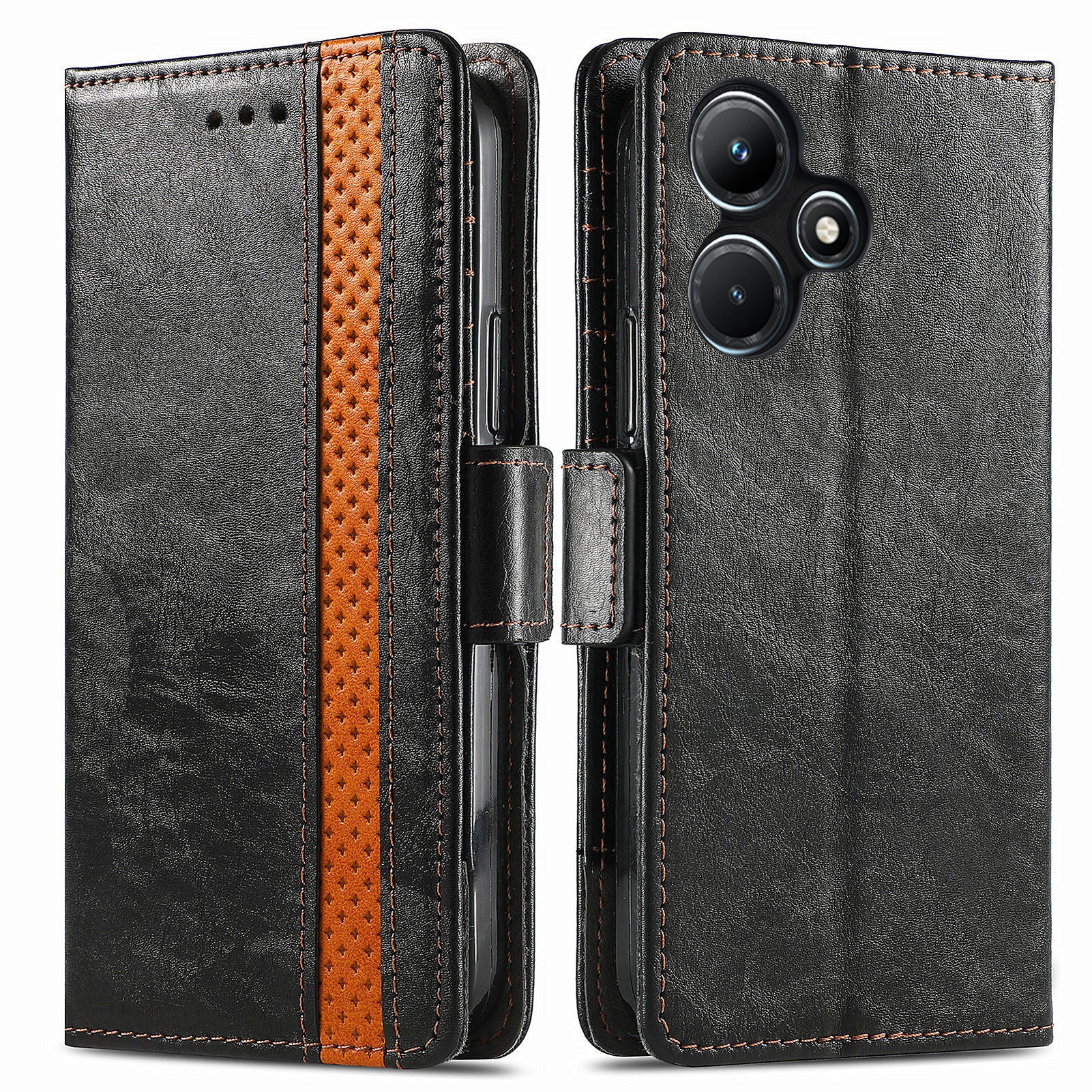 CASENEO 002 Series For Transsion Infinix Hot 30i Case PU Leather Flip Shockproof Phone Cover RFID Blocking