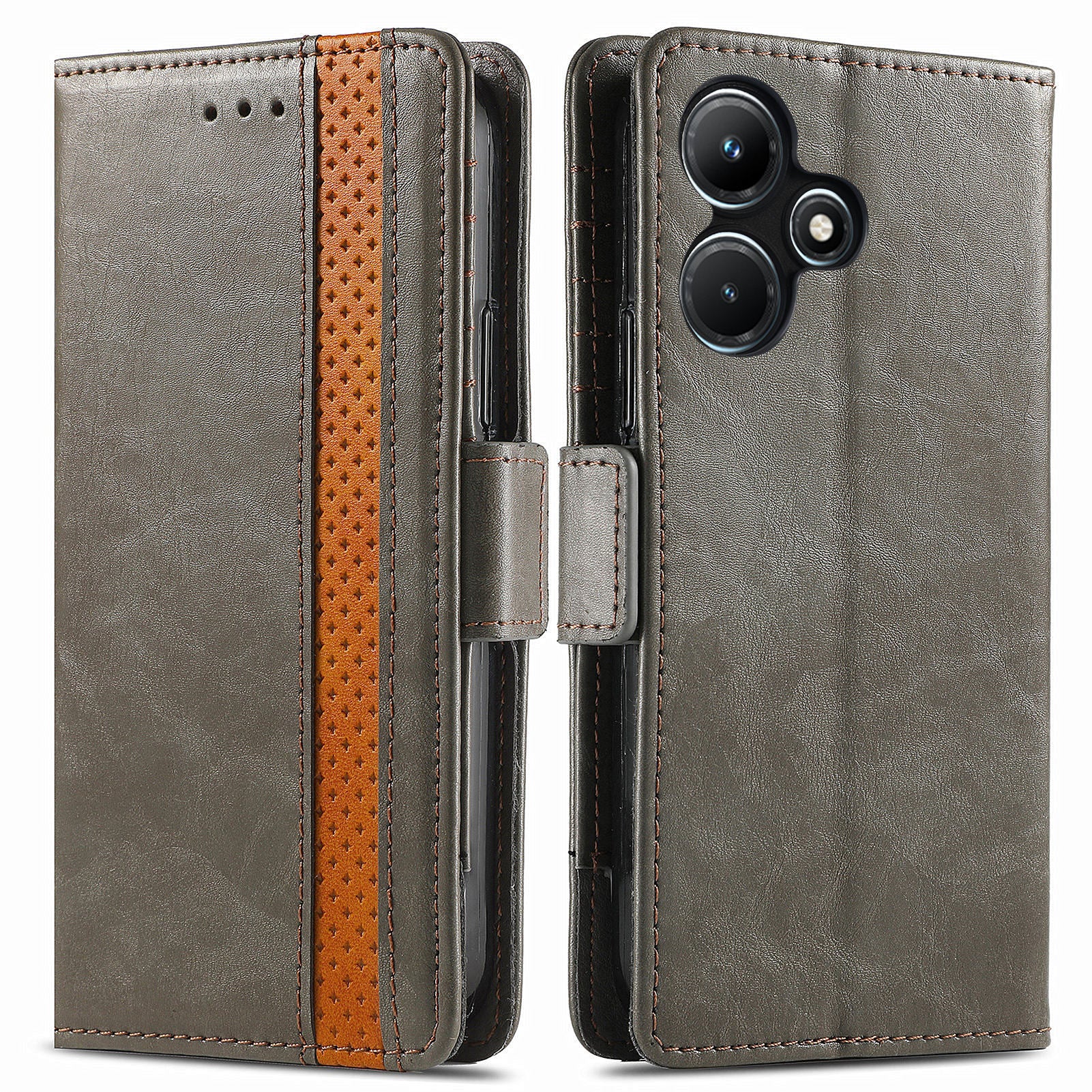 CASENEO 002 Series For Transsion Infinix Hot 30i Case PU Leather Flip Shockproof Phone Cover RFID Blocking