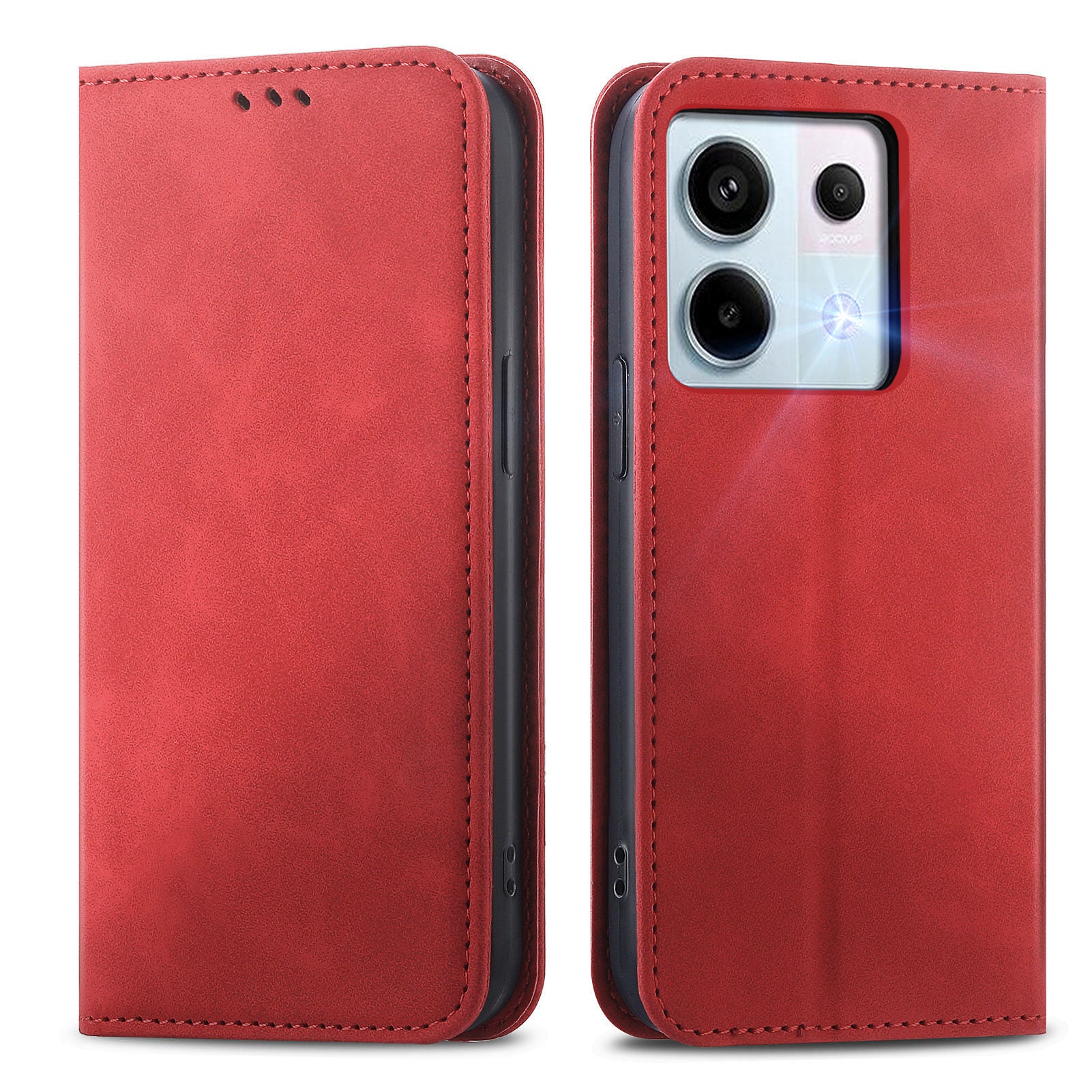For Xiaomi Redmi Note 13 Pro 5G / Poco X6 5G Case PU Leather Skin-touch Wallet Phone Cover
