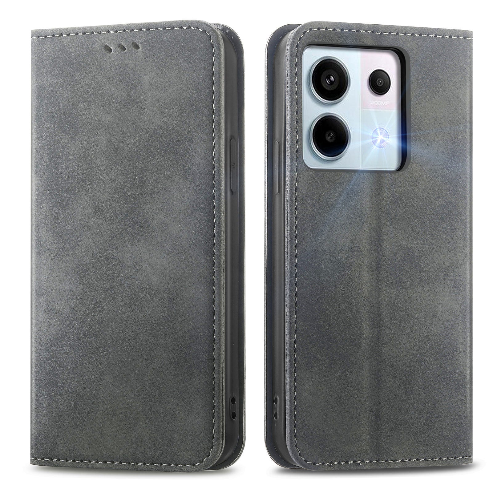 For Xiaomi Redmi Note 13 Pro 5G / Poco X6 5G Case PU Leather Skin-touch Wallet Phone Cover
