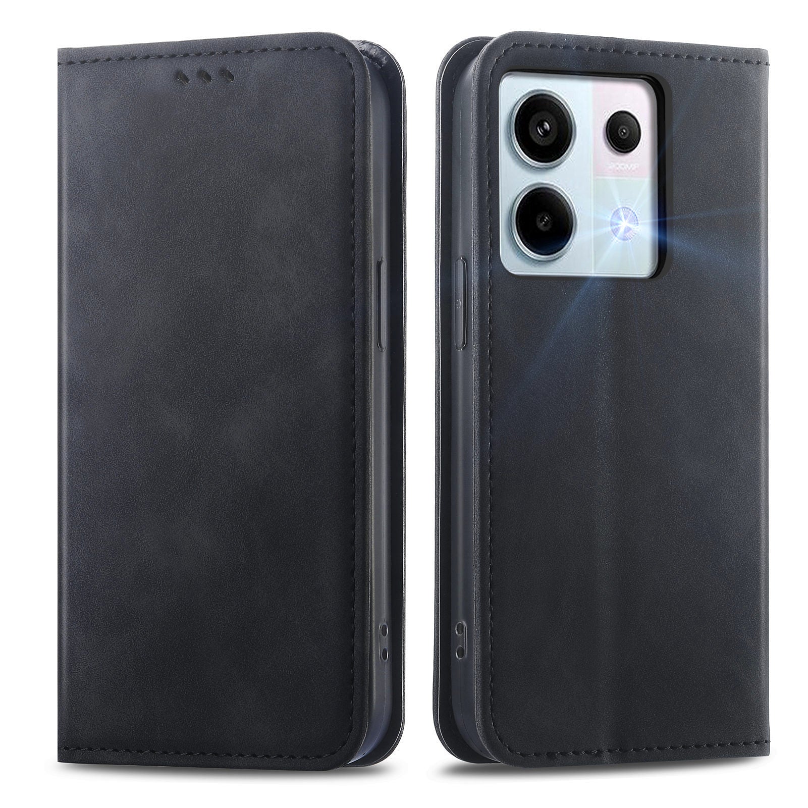 For Xiaomi Redmi Note 13 Pro 5G / Poco X6 5G Case PU Leather Skin-touch Wallet Phone Cover