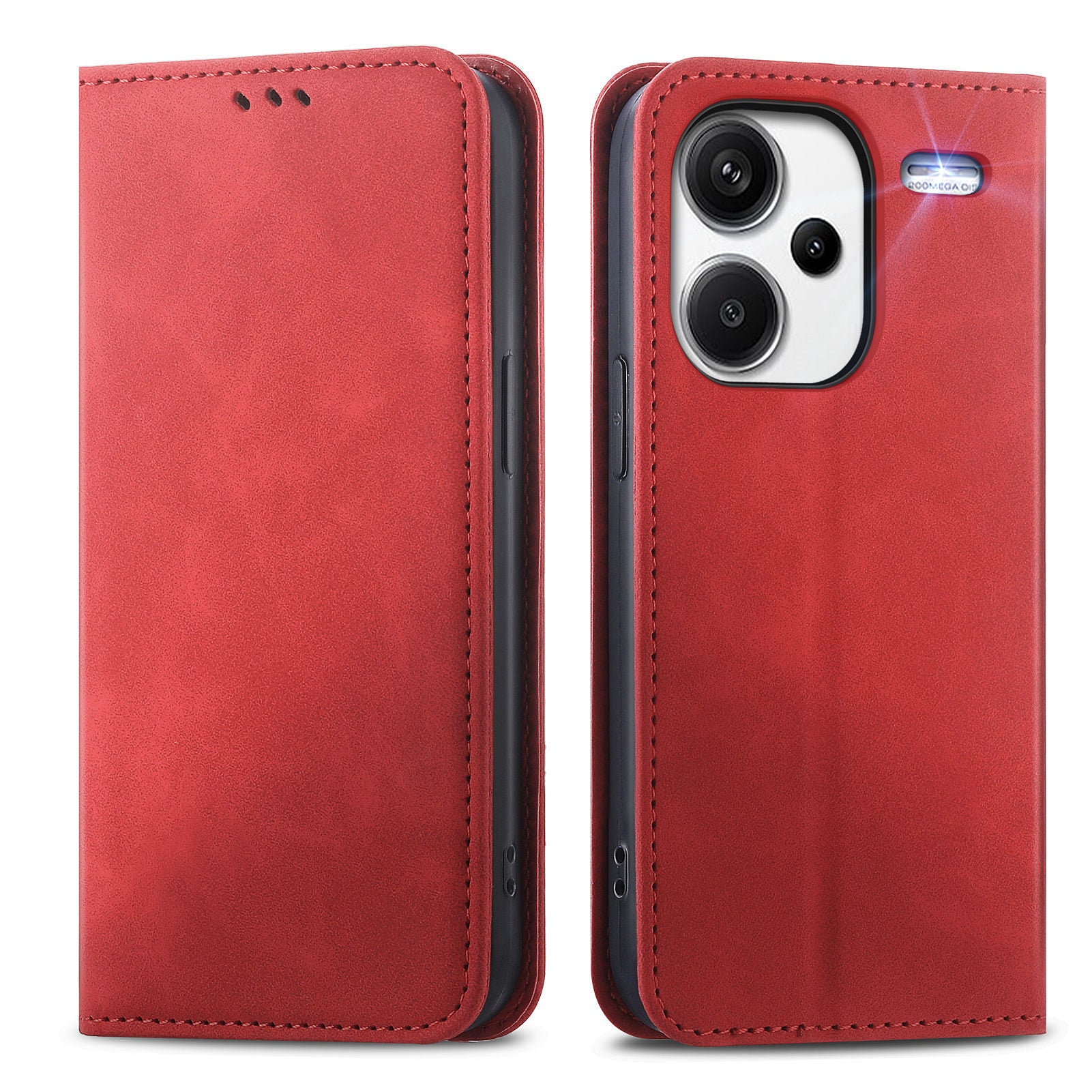 For Xiaomi Redmi Note 13 Pro+ 5G Leather Wallet Case Magnetic Closing Skin-touch Phone Cover