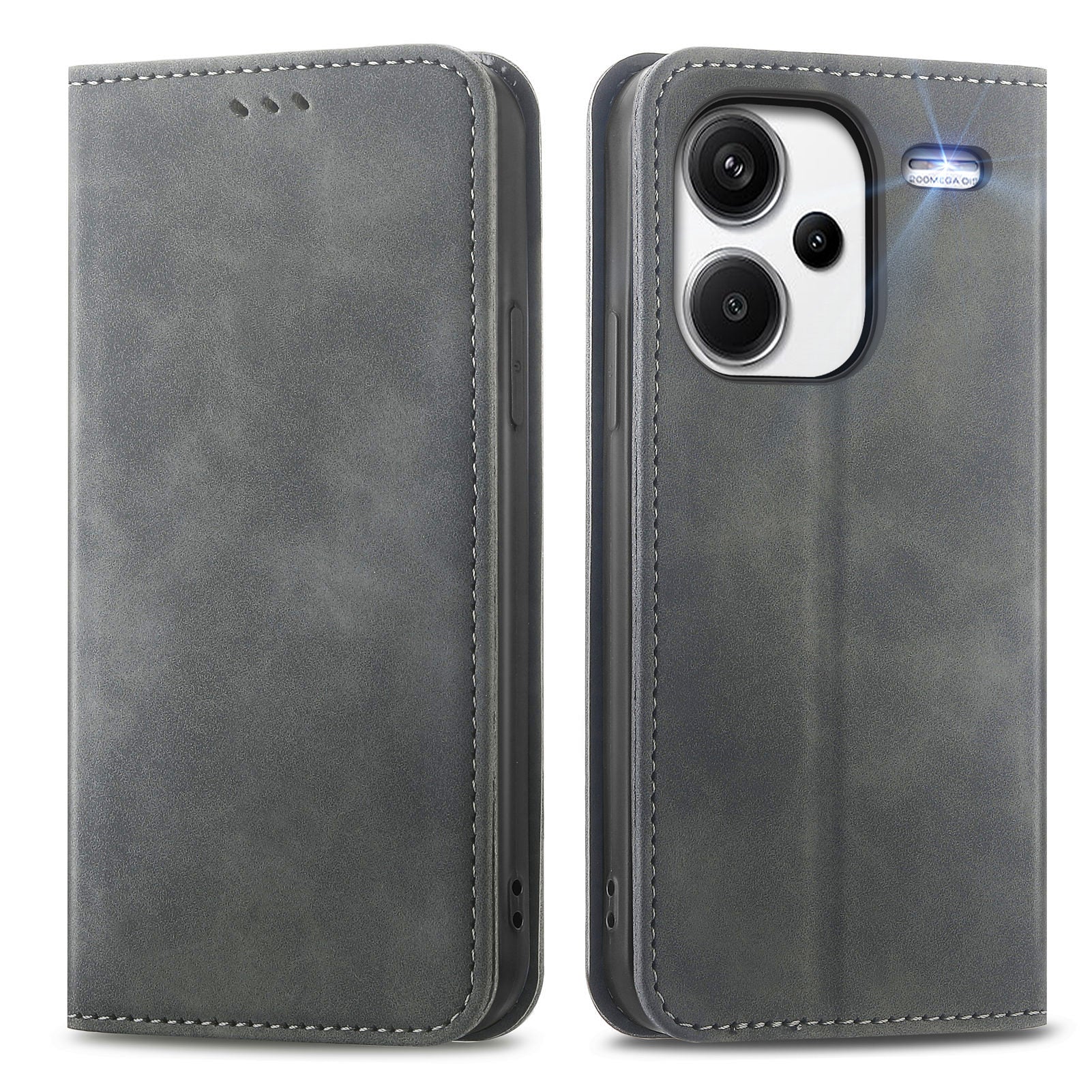 For Xiaomi Redmi Note 13 Pro+ 5G Leather Wallet Case Magnetic Closing Skin-touch Phone Cover