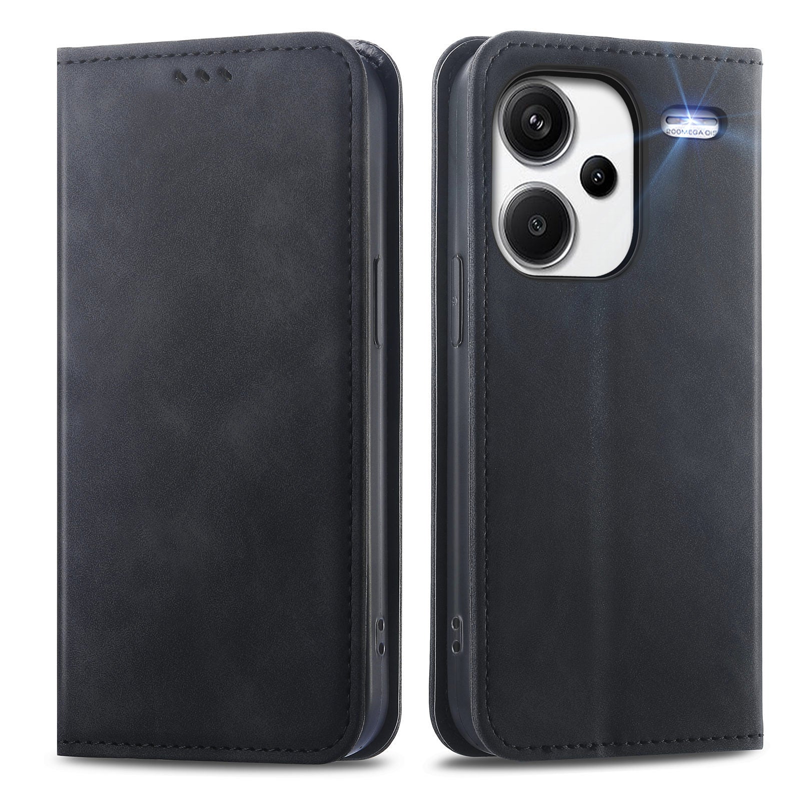 For Xiaomi Redmi Note 13 Pro+ 5G Leather Wallet Case Magnetic Closing Skin-touch Phone Cover