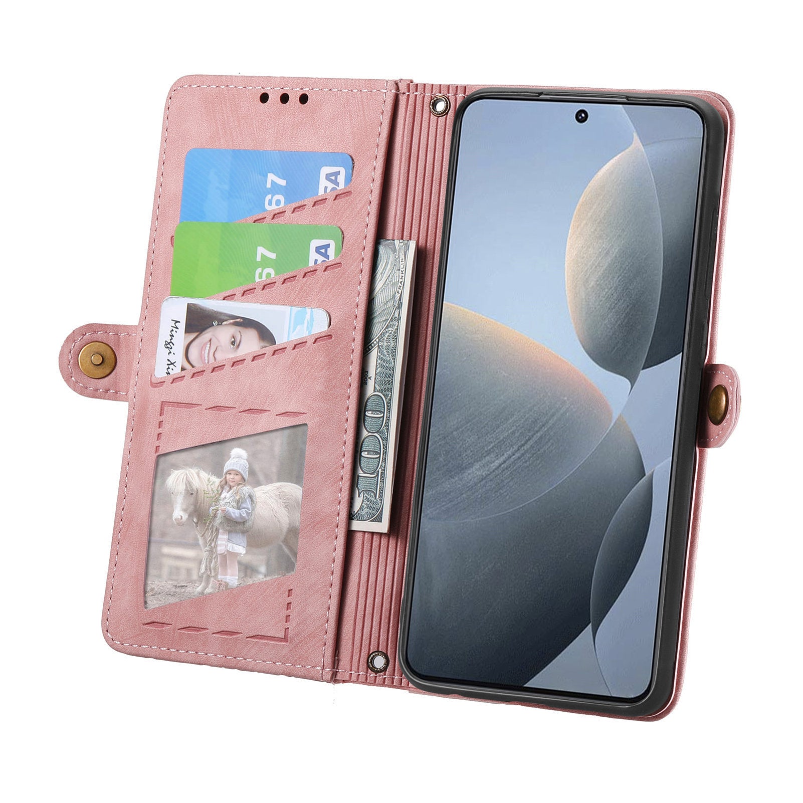 For Xiaomi Redmi K70E 5G / Poco X6 Pro 5G Case Geometry Leather Folio Flip Phone Cover with Wrist Strap
