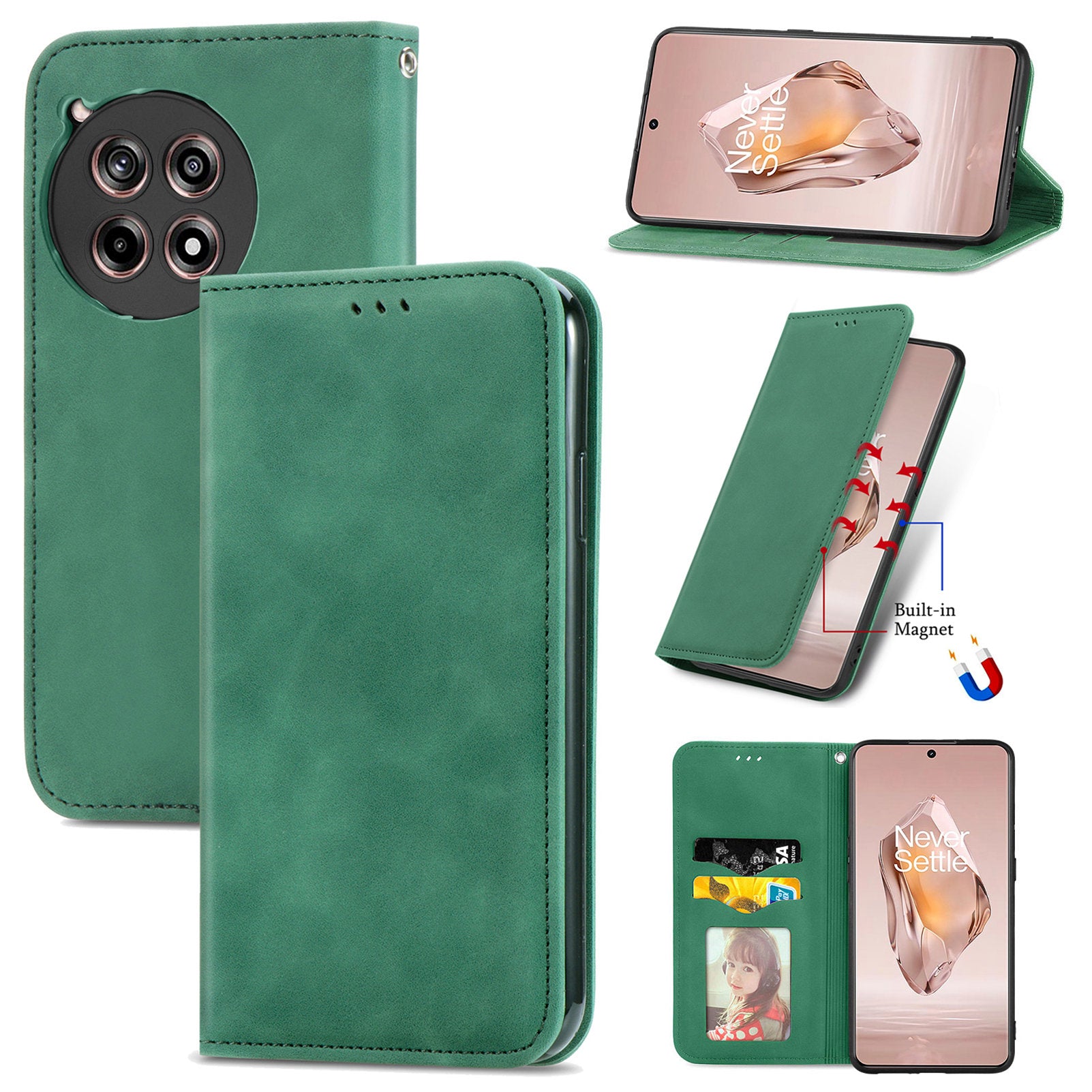 For OnePlus Ace 3 5G / 12R 5G Phone Case Magnetic Auto Closing Skin-touch Cover