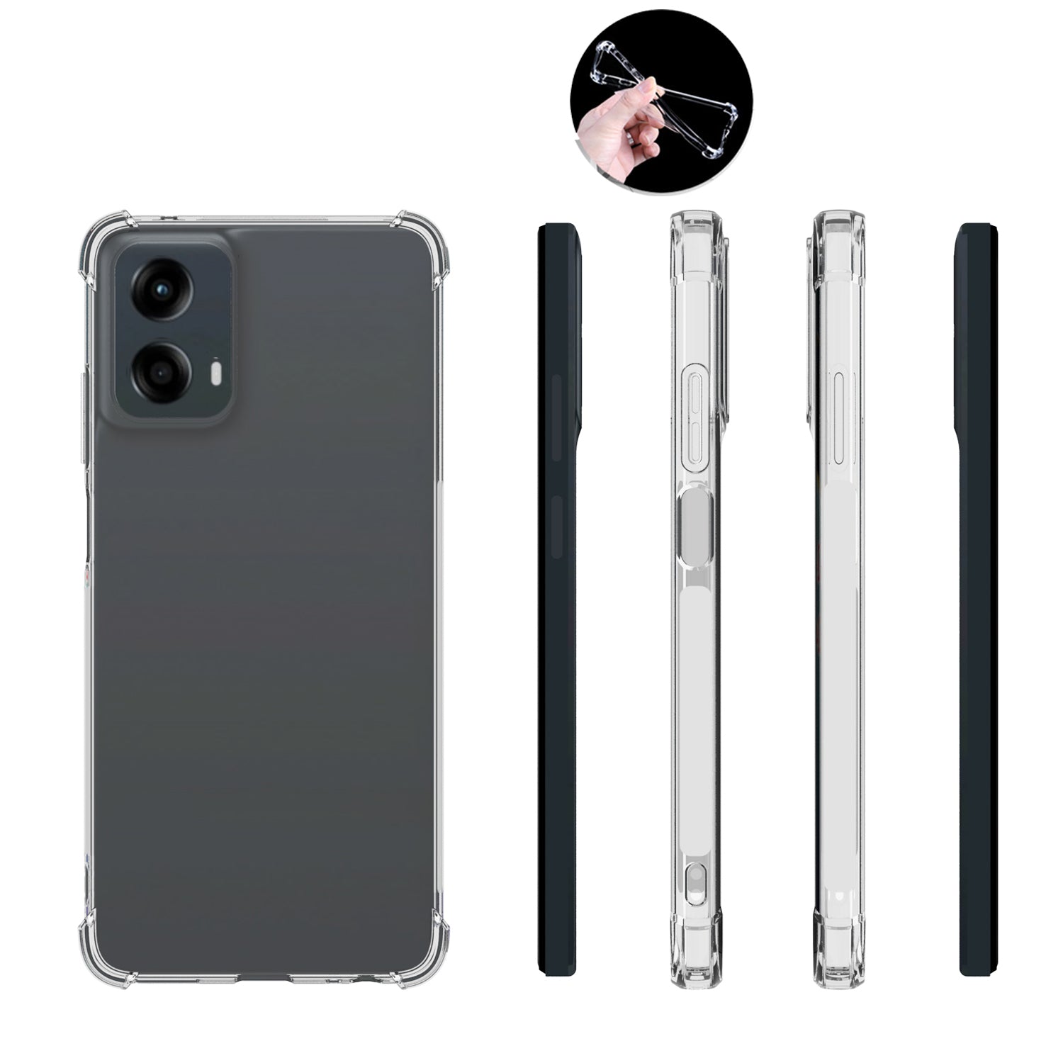 For Motorola Moto G 5G (2024) Case Non-slip Drop-proof Clear TPU Phone Cover