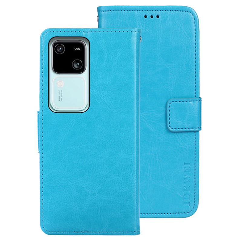 IDEWEI For vivo V30 5G Case Crazy Horse Card Holder PU Leather Stand Phone Cover