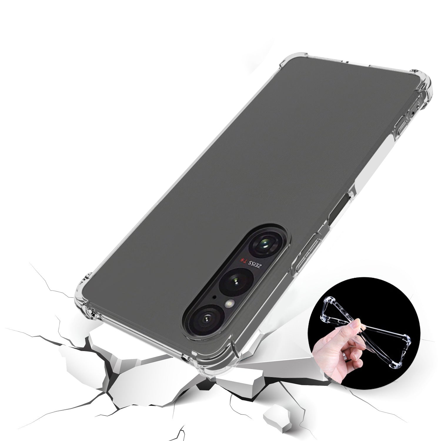For Sony Xperia 1 VI Clear Cell Phone Case Anti-drop Flexible TPU Back Cover