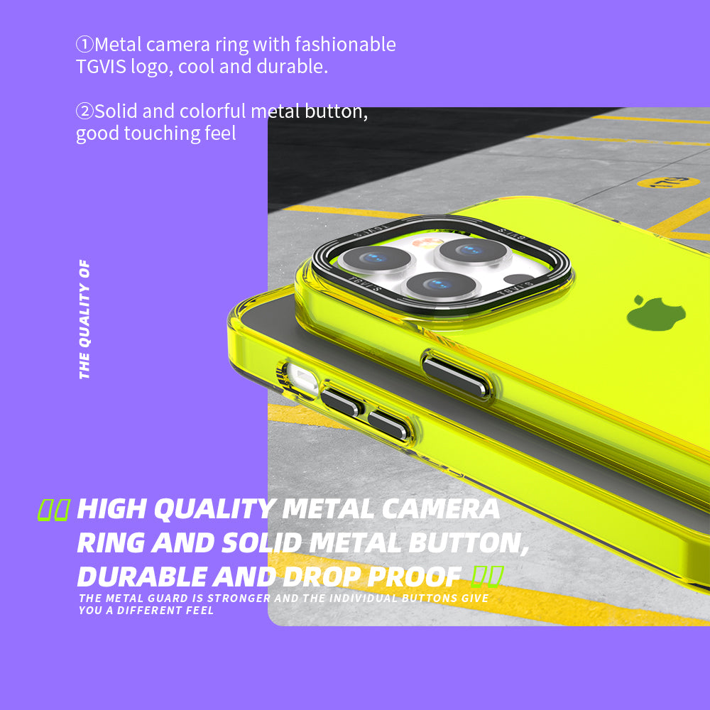TGVI'S Grace Series For iPhone 14 Pro Phone Case Metal Camera Frame TPU Protective Cover