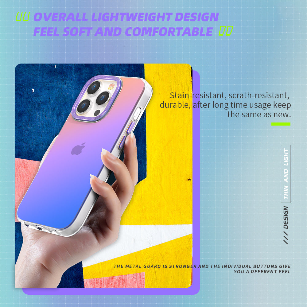 TGVI'S Grace Series For iPhone 14 Pro Phone Case Metal Camera Frame TPU Protective Cover