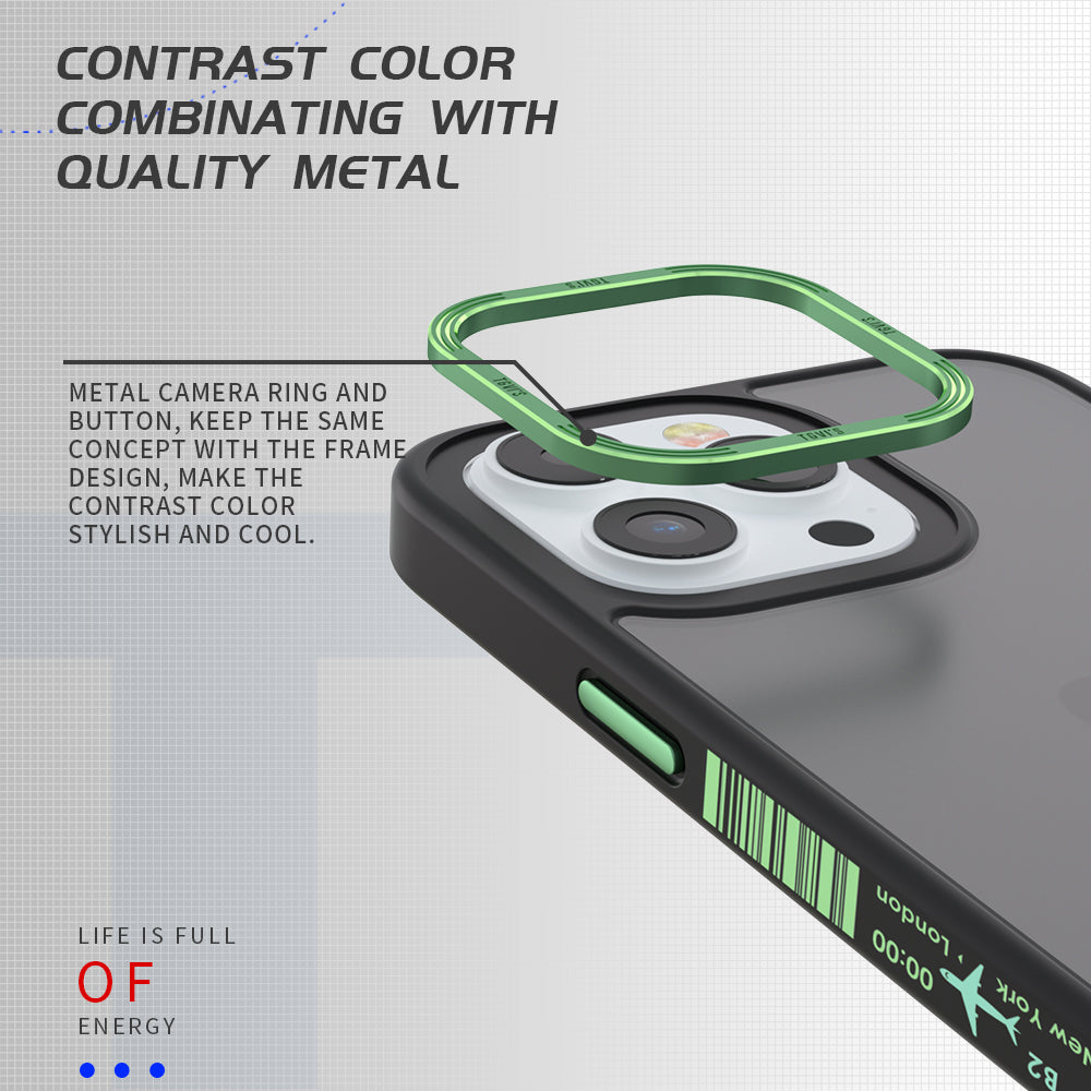 TGVI'S Vibrant Series For iPhone 14 Pro Max Case Metal Camera Ring PC+TPU Phone Cover
