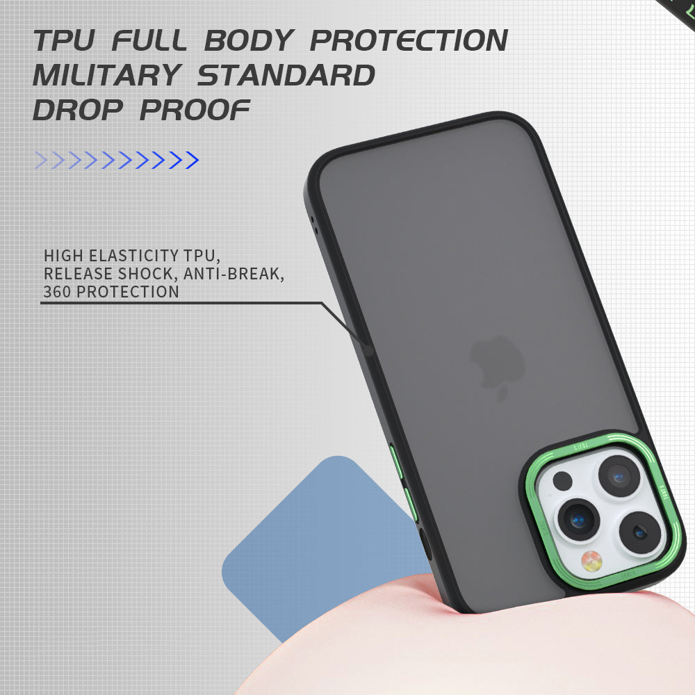 TGVI'S Vibrant Series For iPhone 14 Pro Max Case Metal Camera Ring PC+TPU Phone Cover