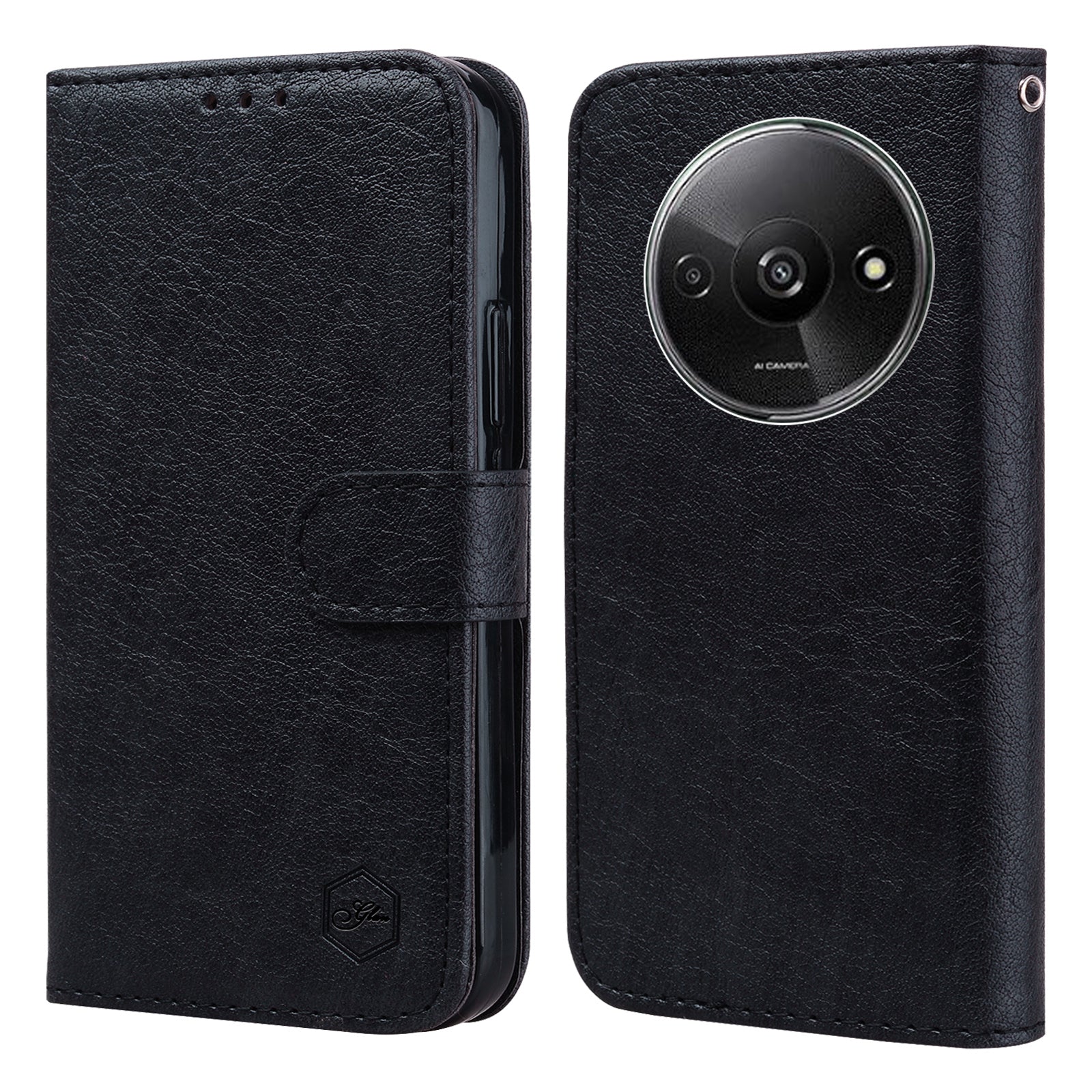 For Xiaomi Redmi A3 / Poco C61 4G Case Solid Color Leather Folding Stand Wallet Leather Phone Cover