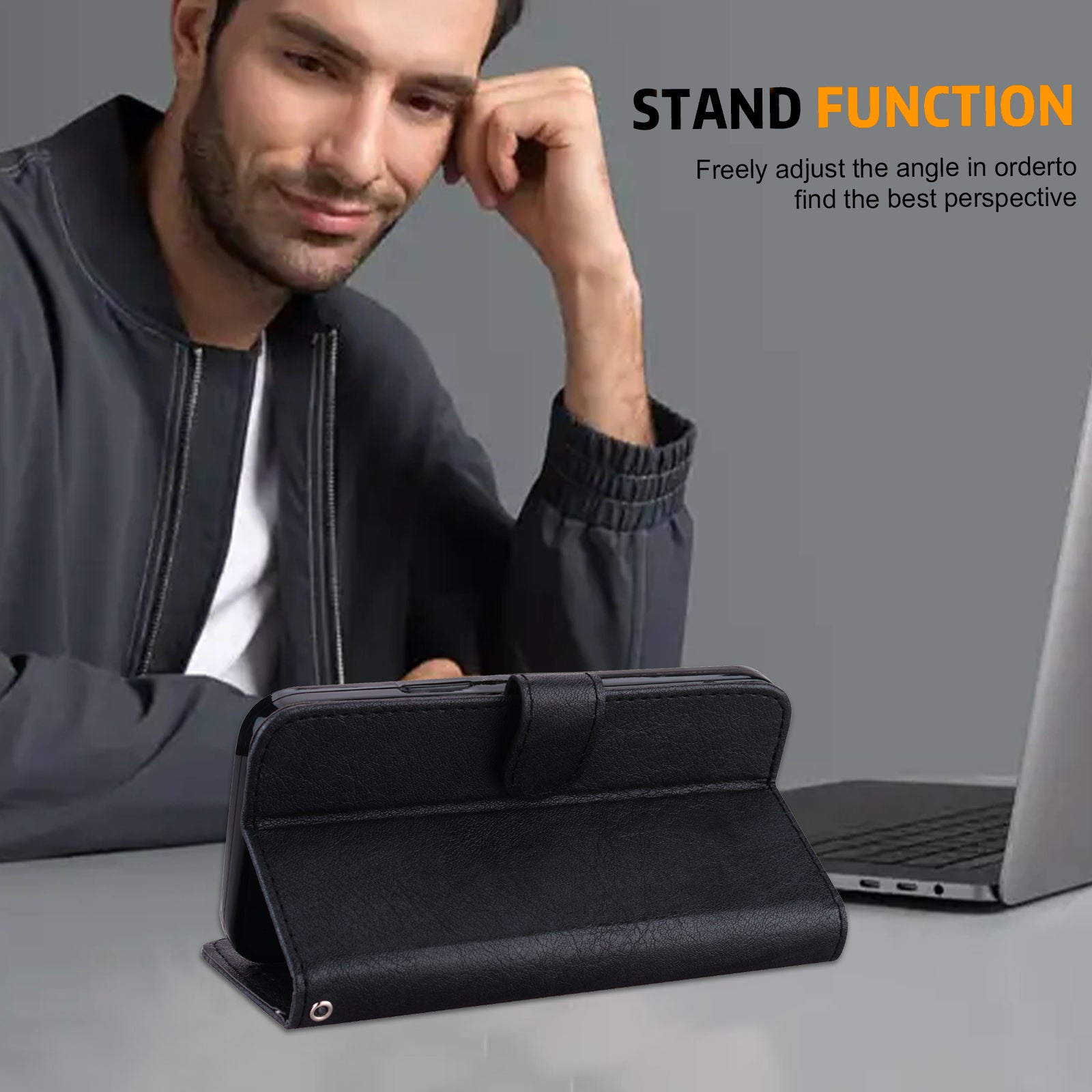 For Xiaomi Redmi A3 / Poco C61 4G Case Solid Color Leather Folding Stand Wallet Leather Phone Cover