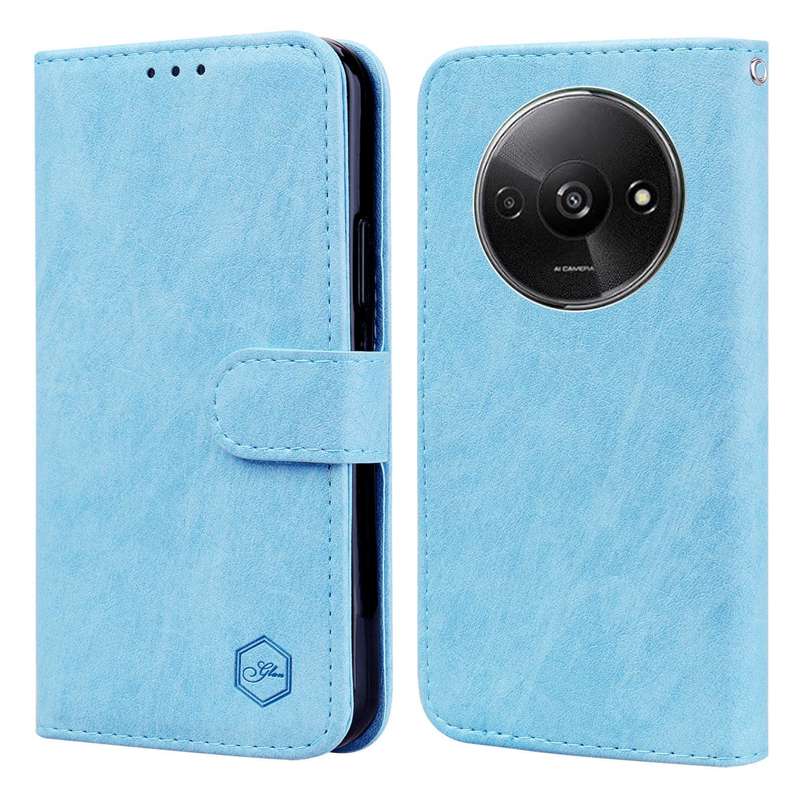 For Xiaomi Redmi A3 / Poco C61 4G Case Solid Color Leather Folding Stand Wallet Leather Phone Cover
