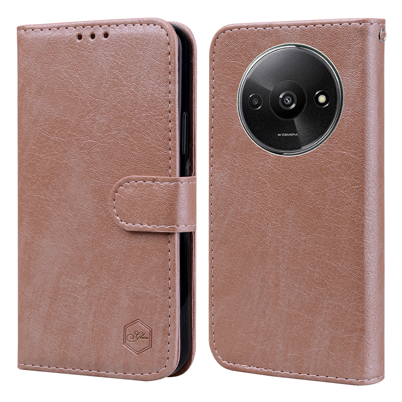 For Xiaomi Redmi A3 / Poco C61 4G Case Solid Color Leather Folding Stand Wallet Leather Phone Cover