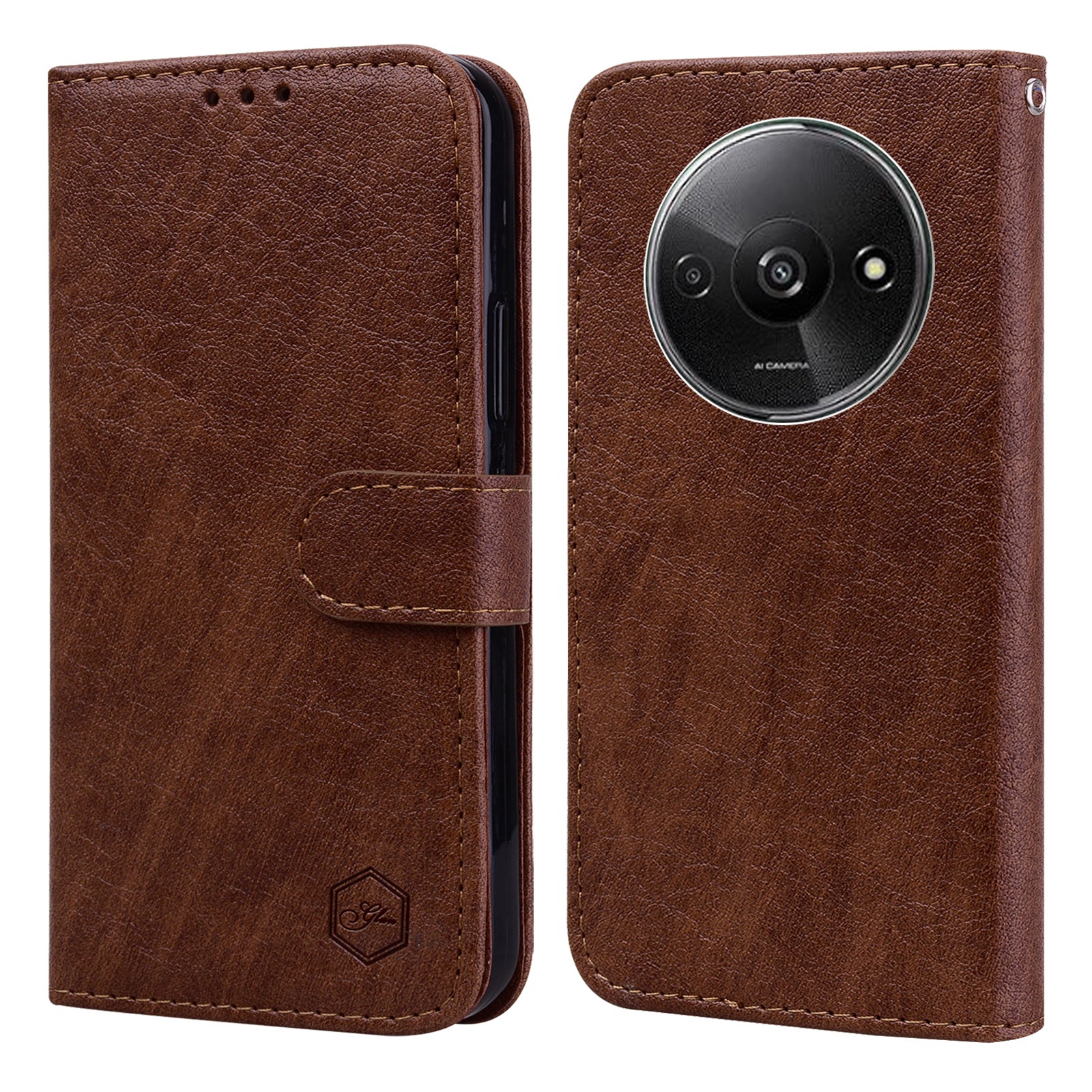 For Xiaomi Redmi A3 / Poco C61 4G Case Solid Color Leather Folding Stand Wallet Leather Phone Cover