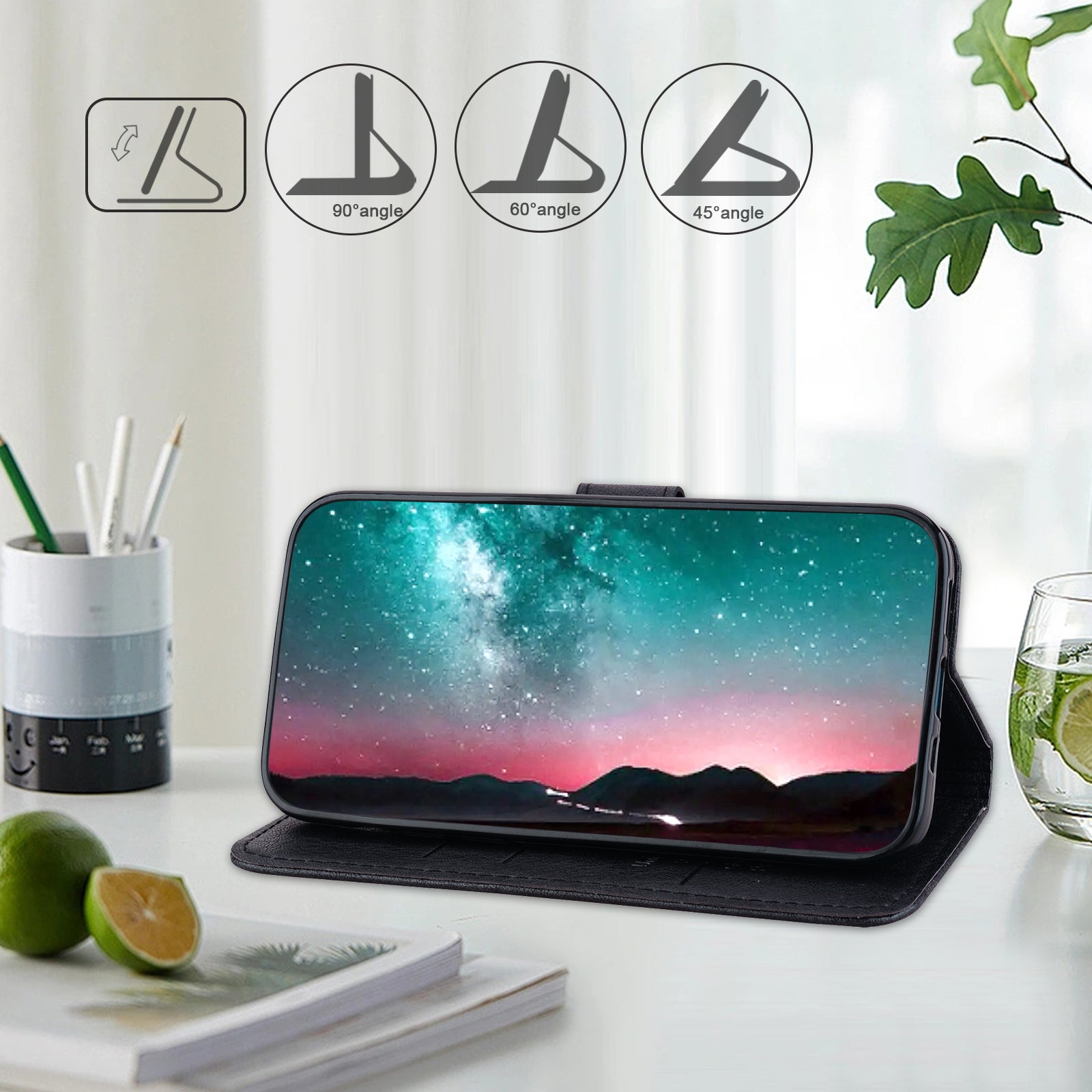 For Google Pixel 9 Case Anti-scratch Solid Color Leather Folio Wallet Phone Cover