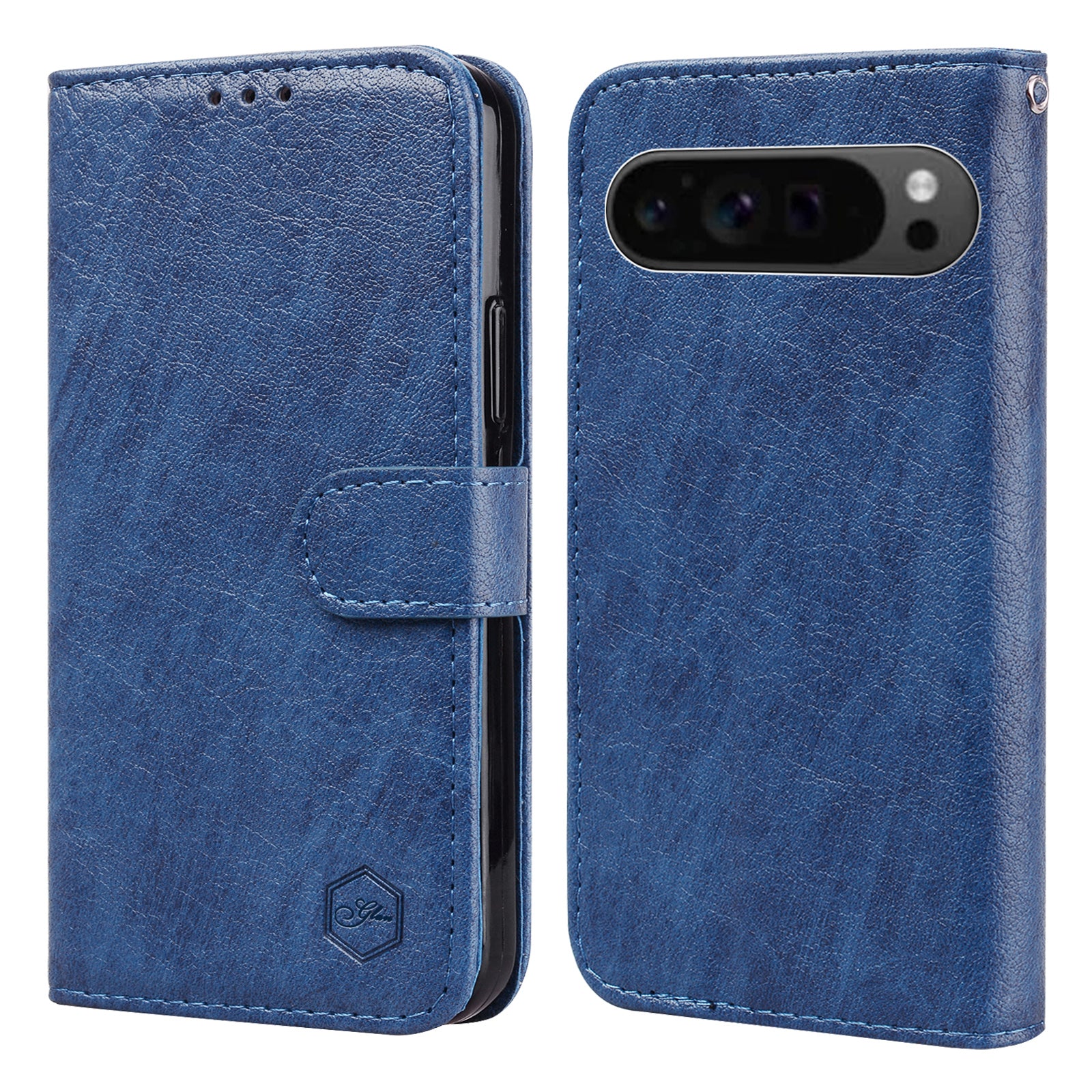 For Google Pixel 9 Case Anti-scratch Solid Color Leather Folio Wallet Phone Cover
