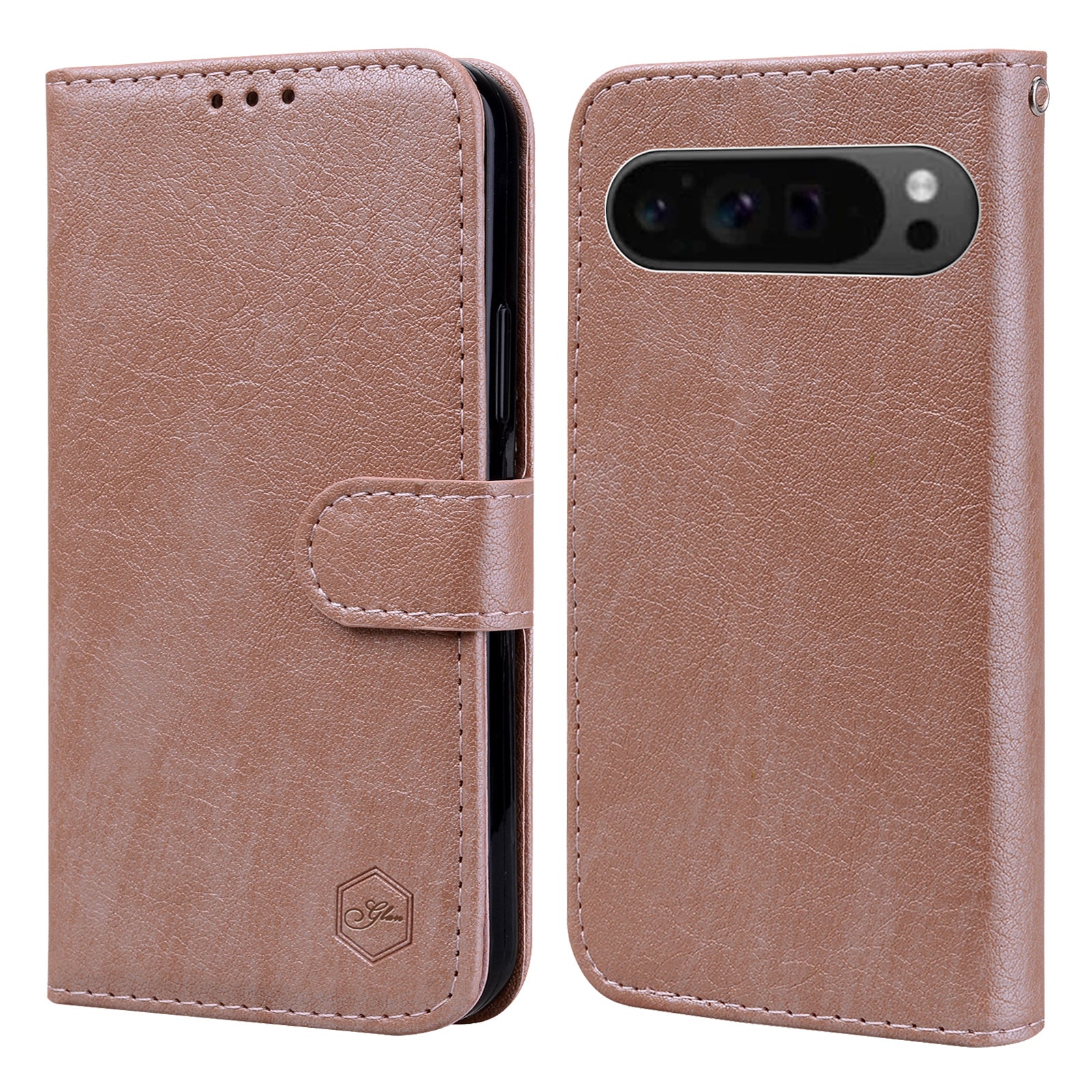 For Google Pixel 9 Case Anti-scratch Solid Color Leather Folio Wallet Phone Cover